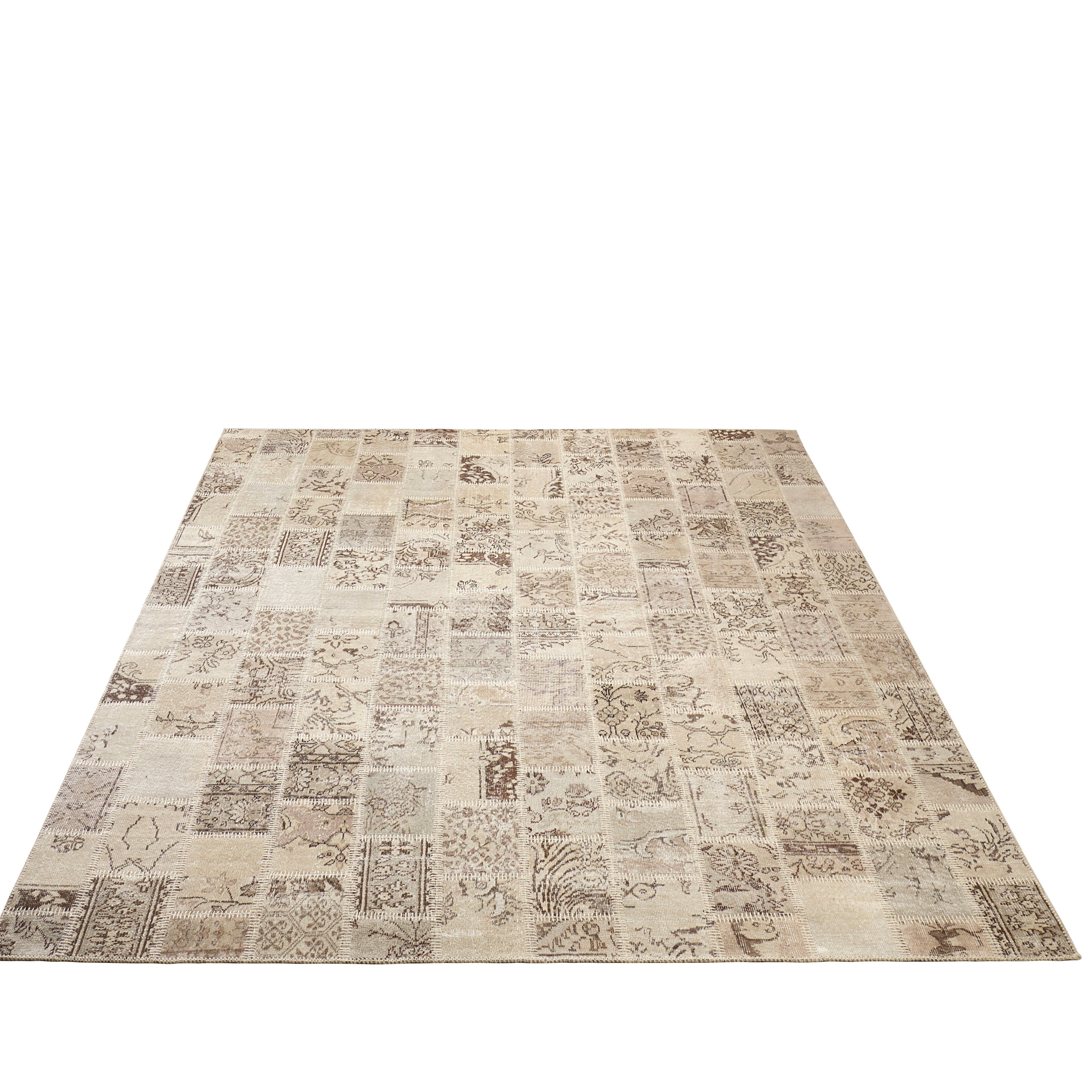 Vintage Mist Gray Patchwork Turkish Rug - TUR-GRAY-PAT-810-003 - Arconiz