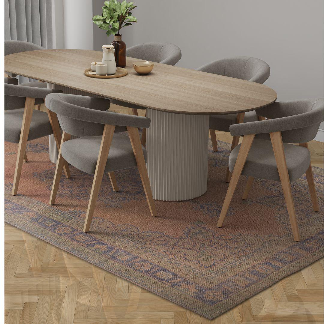 Vintage Beige Turkish Medallion Rug - TUR-PNK-AZU-79-011 - Arconiz