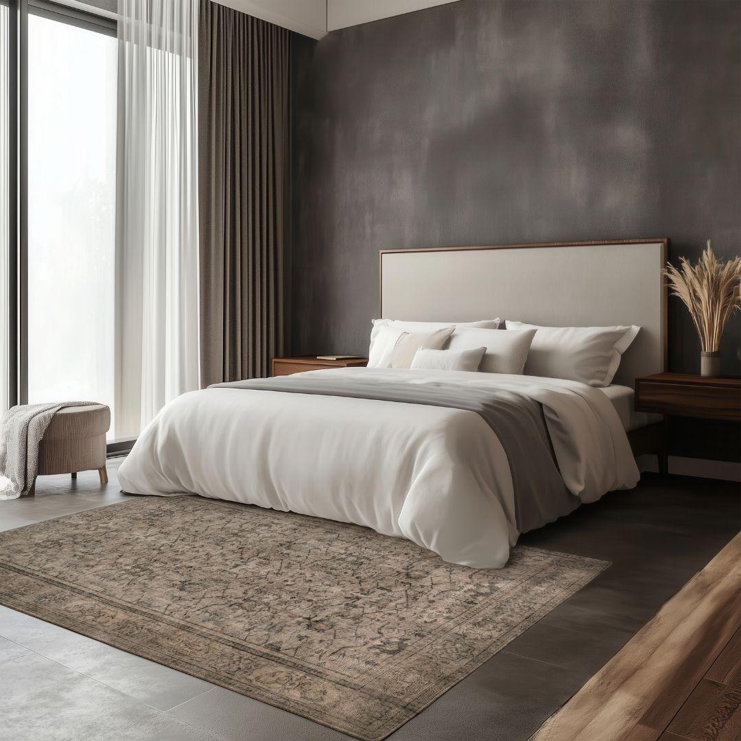 Vintage Beige Turkish Medallion Rug - TUR-BEI-MED-69-001 - Arconiz