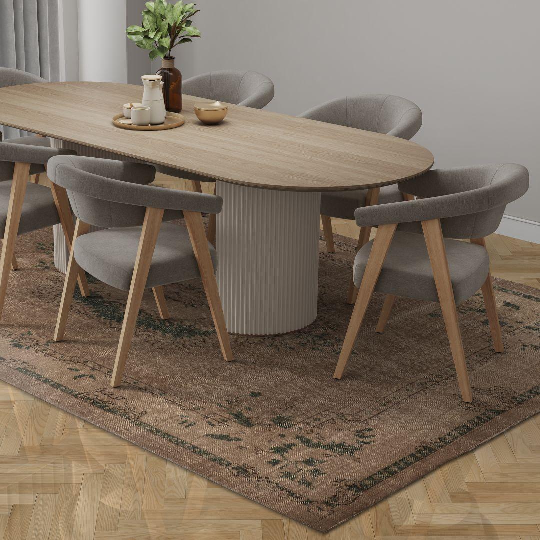 Vintage Brown Turkish Medallion Rug - TUR-BRN-TEA-68-007 - Arconiz