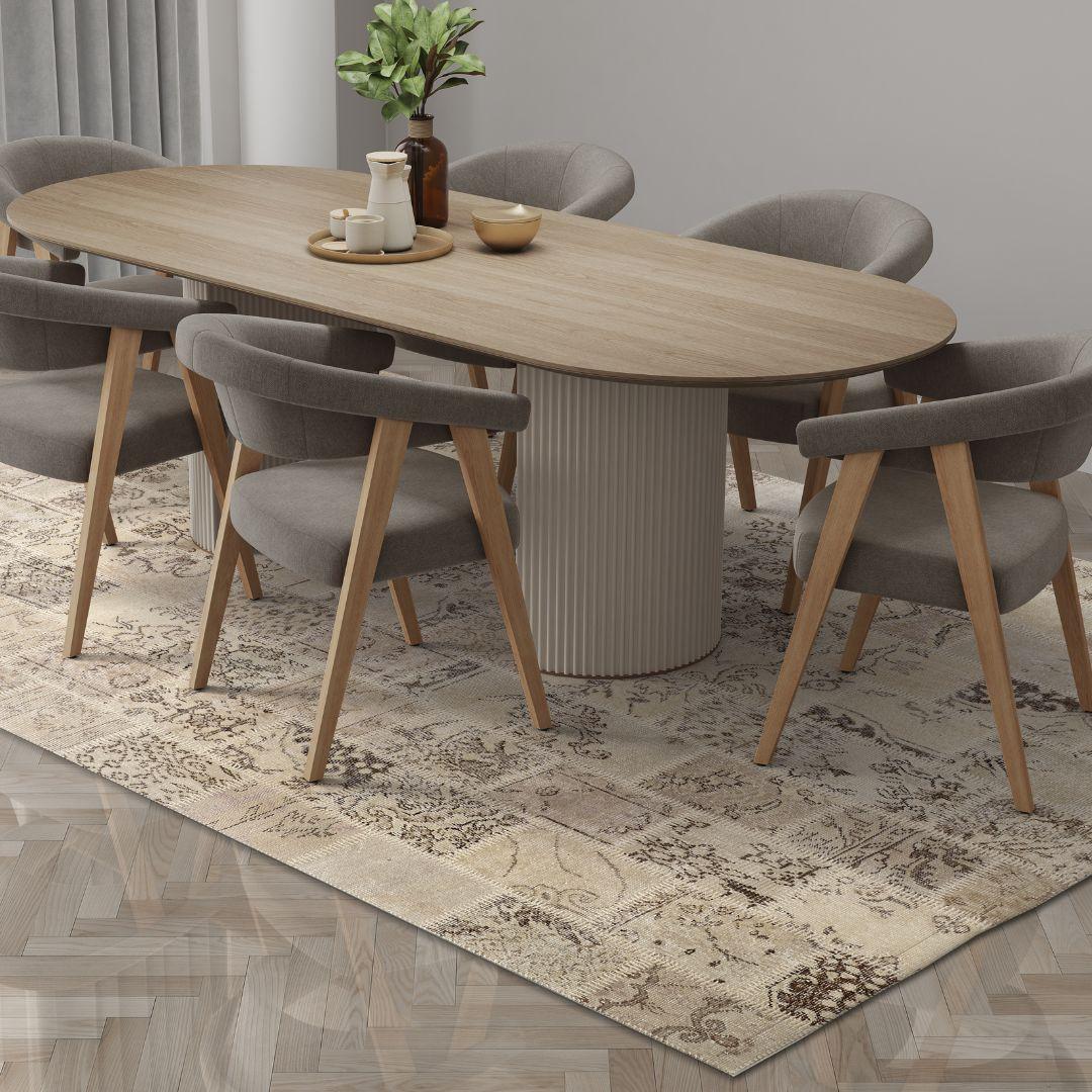 Vintage Mist Gray Patchwork Turkish Rug - TUR-GRAY-PAT-810-003 - Arconiz