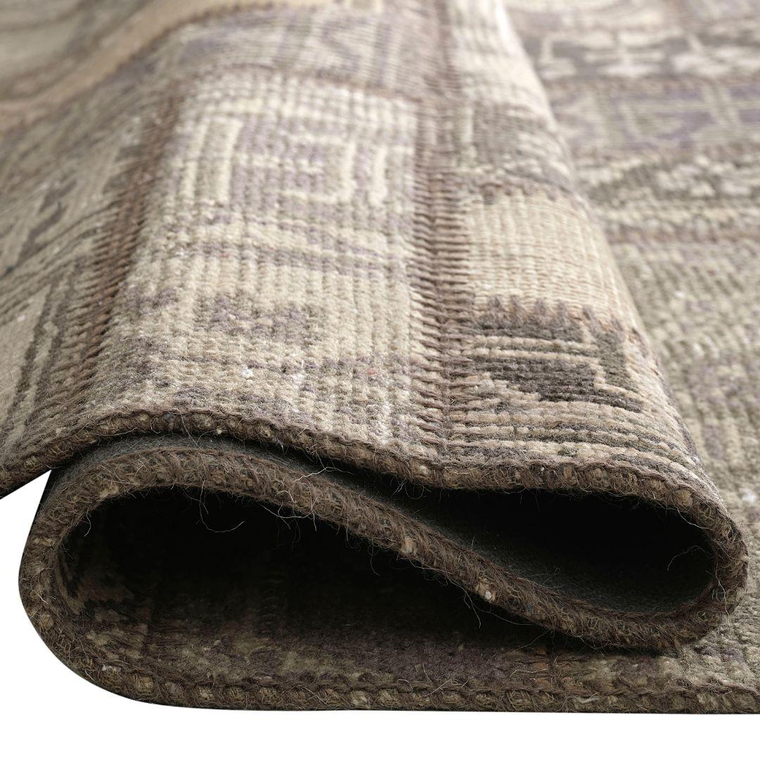 Vintage Dustveil Blue Turkish Patchwork Rug - TUR-GRAY-PAT-810-003 - Arconiz