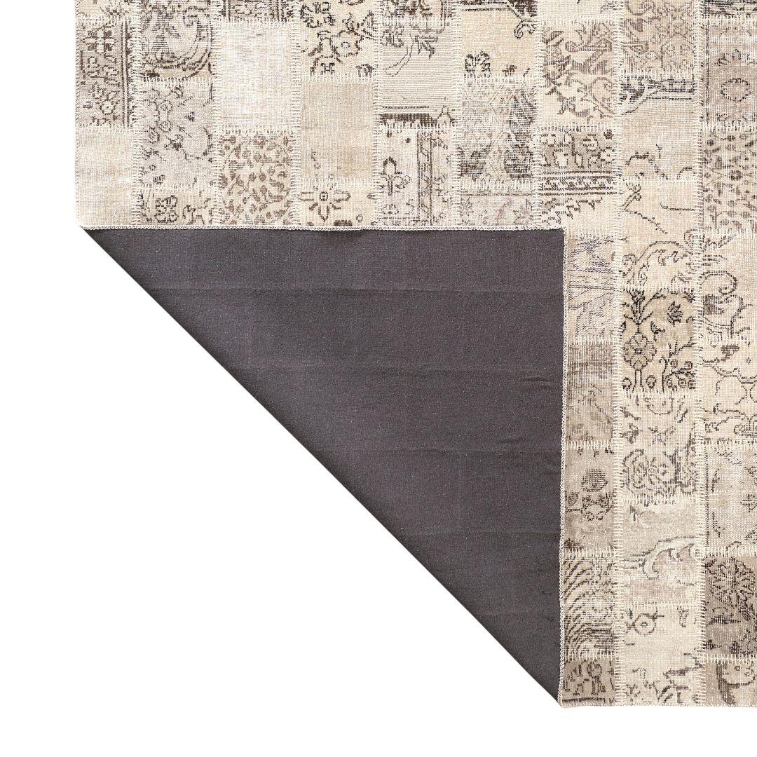 Vintage Mist Gray Patchwork Turkish Rug - TUR-GRAY-PAT-810-003 - Arconiz