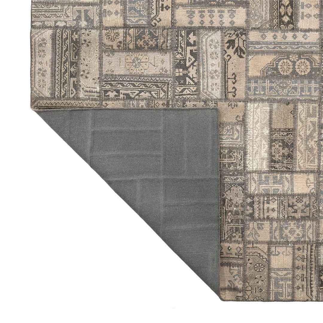 Vintage Dustveil Blue Turkish Patchwork Rug - TUR-GRAY-PAT-810-003 - Arconiz