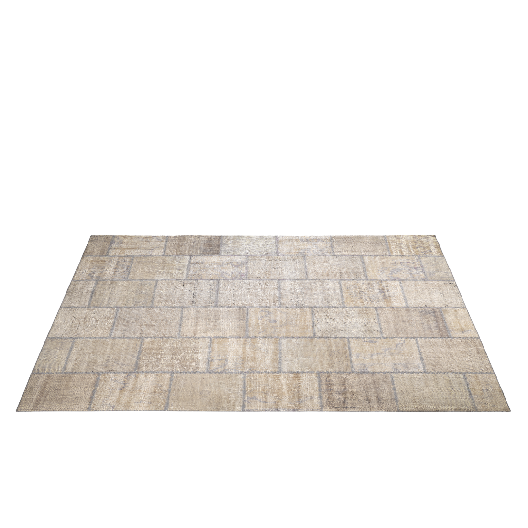 Vintage Beige Patchwork Turkish Rug - TUR-BEI-PAT-810-001 - Arconiz