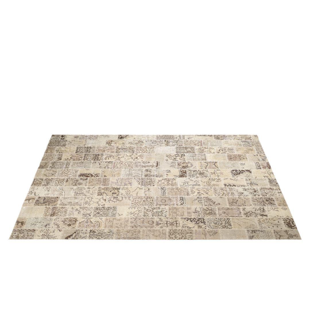 Vintage Mist Gray Patchwork Turkish Rug - TUR-GRAY-PAT-810-003 - Arconiz