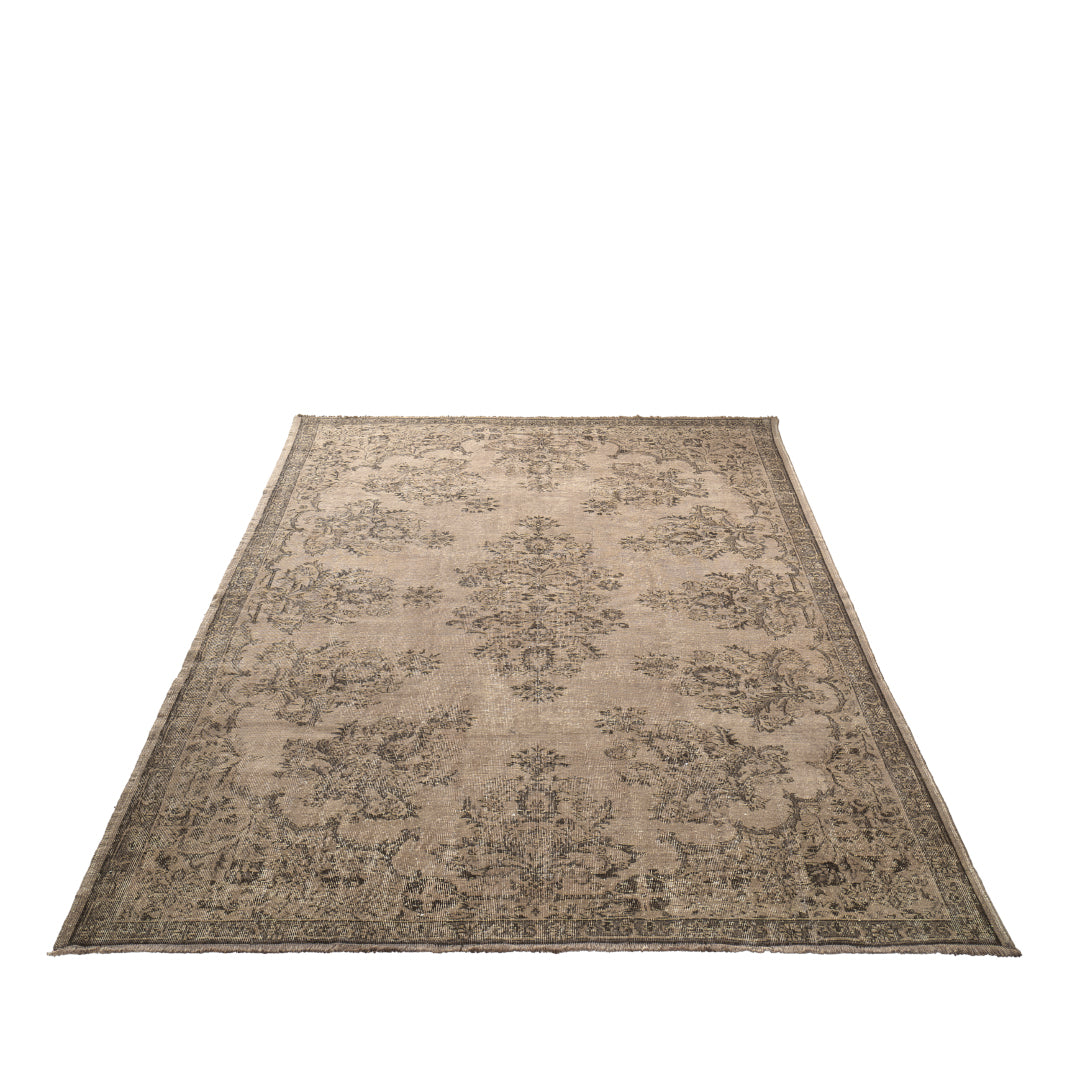 Vintage Beige Turkish Medallion Rug - TUR-BEI-VHE-610-012 - Arconiz