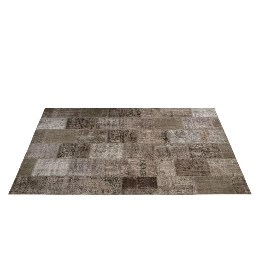 Vintage BeigeTurkish Patchwork Pattern Rug - TUR-BEI-ANW-710-016 - Arconiz