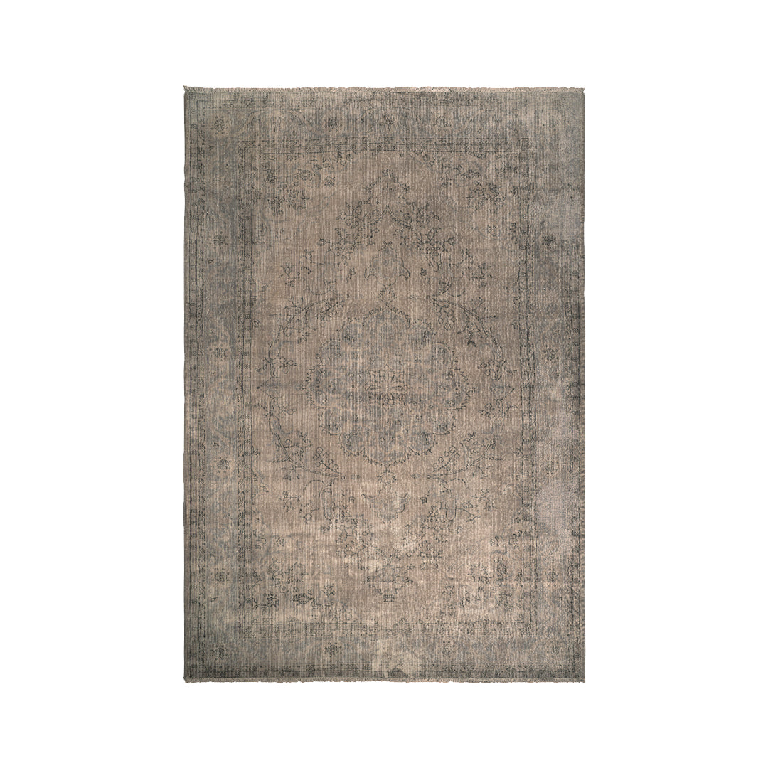 Vintage Beige Turkish Medallion Rug - TUR-GRY-ECL-710-005 - Arconiz