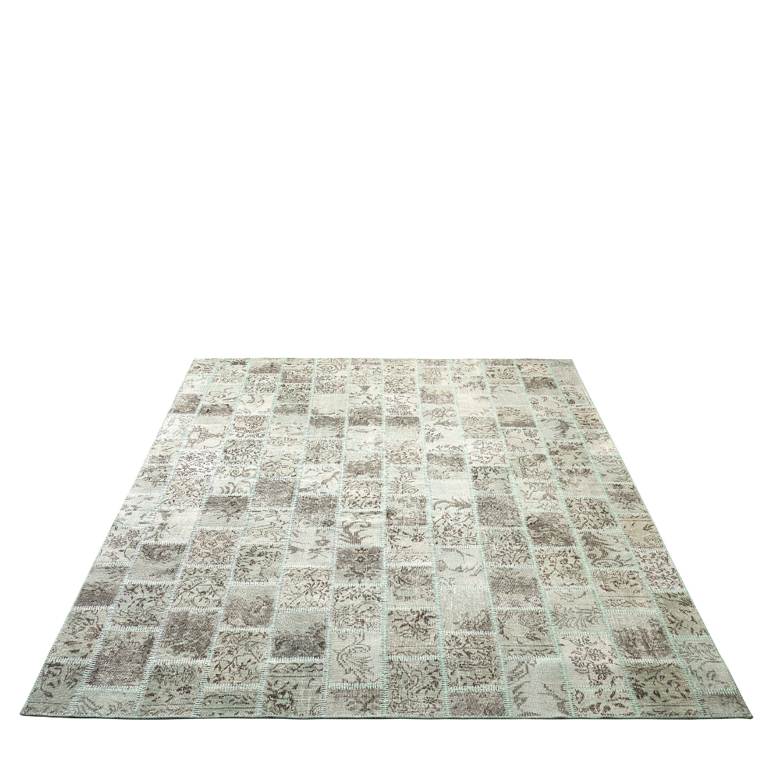 Vintage Light Sand Patchwork Turkish Rug - TUR-BEI-PAT-810-001 - Arconiz