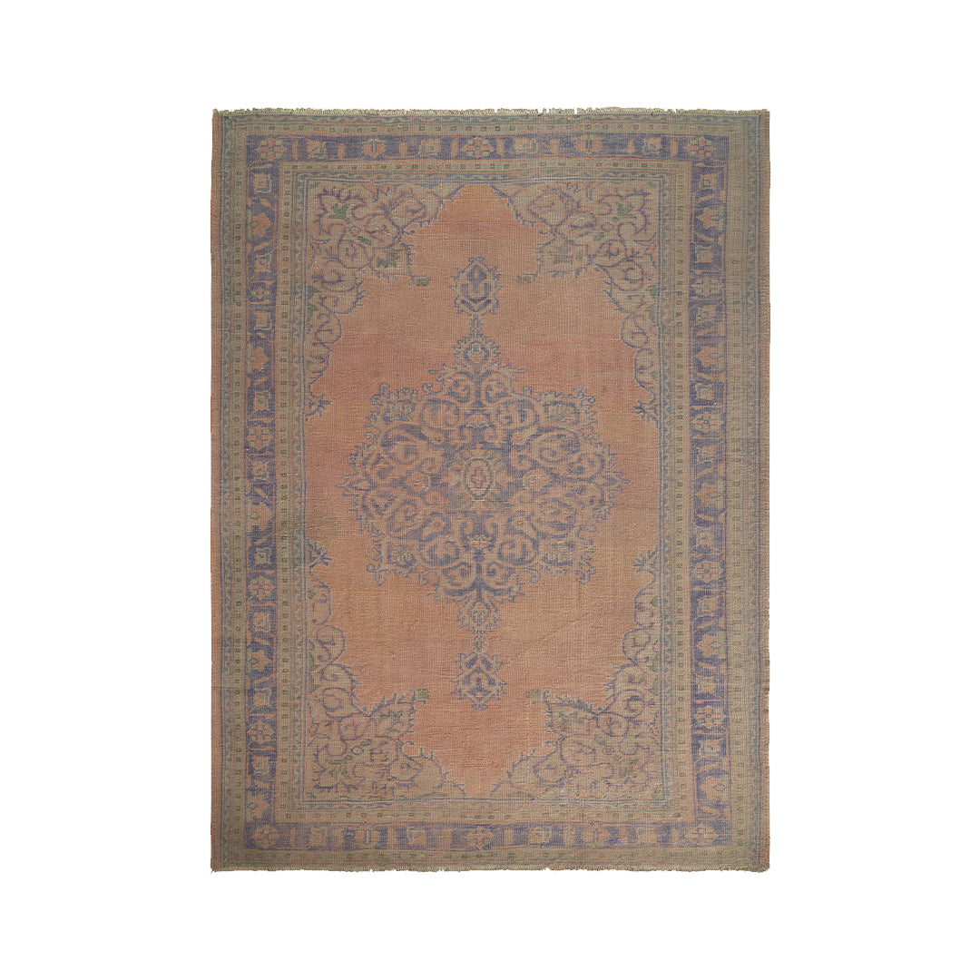 Vintage Beige Turkish Medallion Rug - TUR-PNK-AZU-79-011 - Arconiz