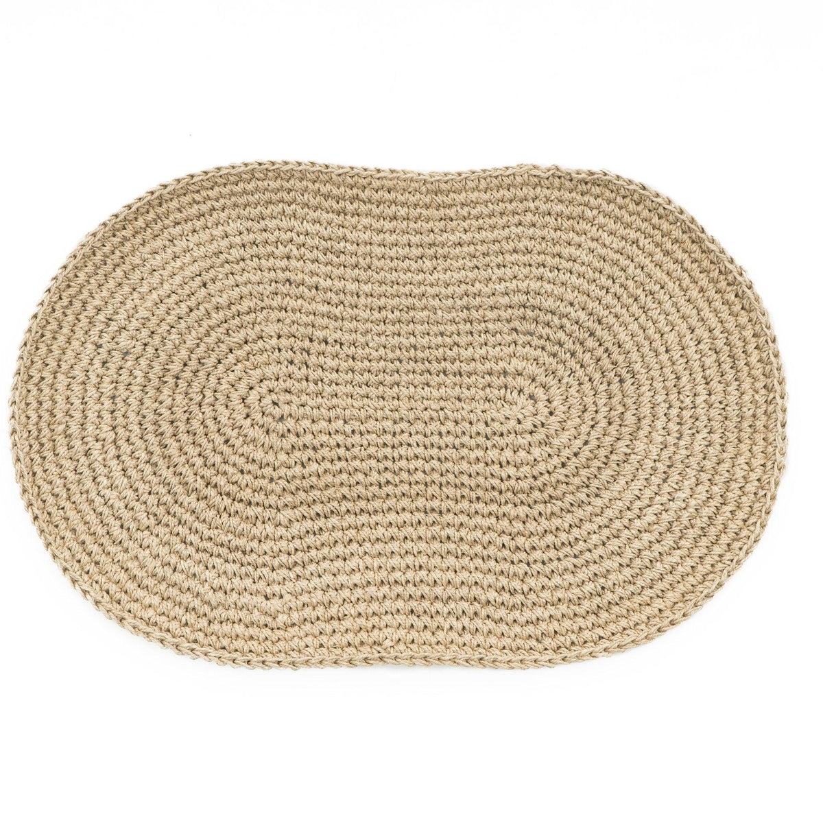 Hand Crocheted Handspun Hemp Oval Doormat - 9IHRDOK007006 - Arconiz