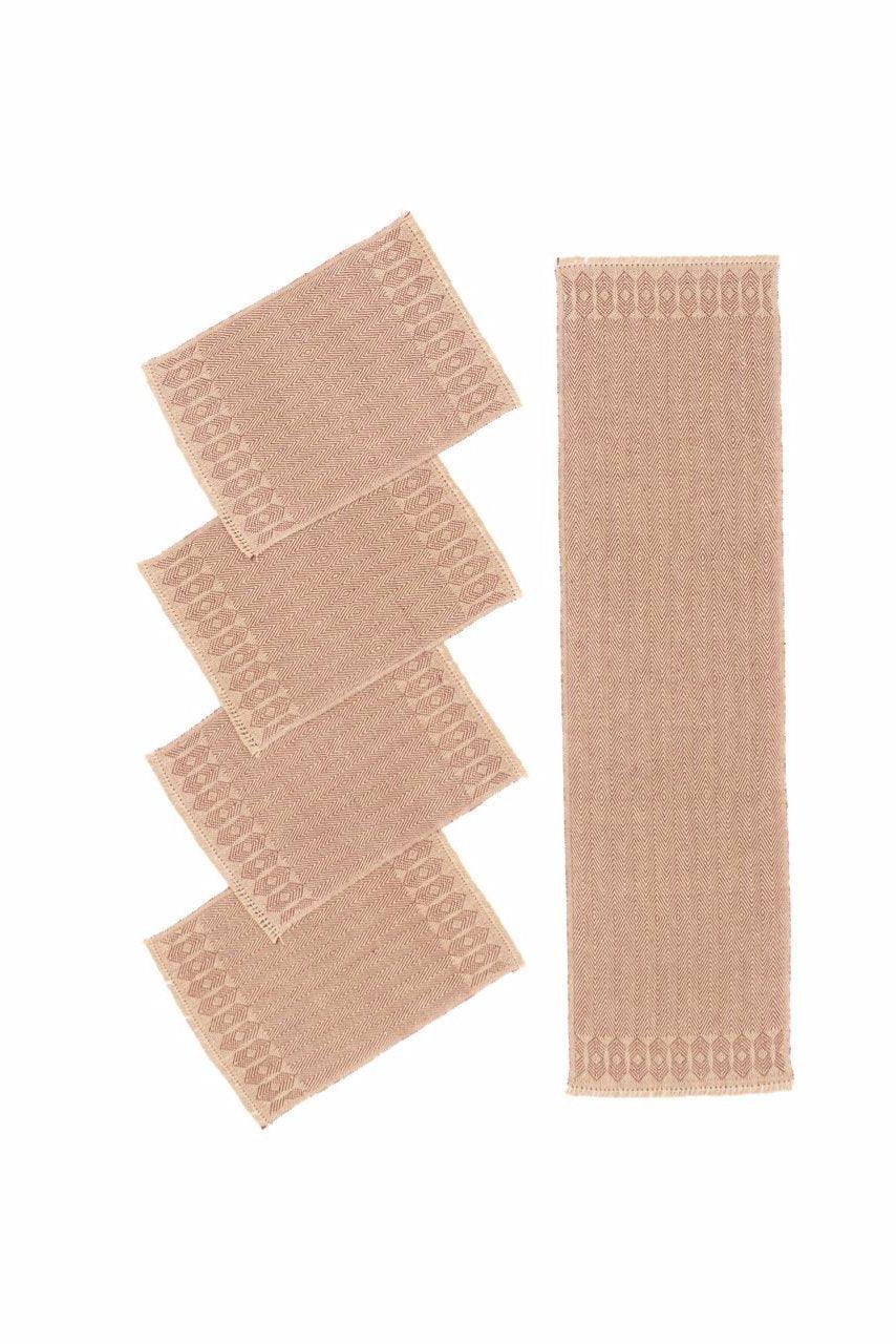 Seek Easy Handwoven Hemp Placemat & Table Runner Set - 9IHRDOK001018 - Arconiz