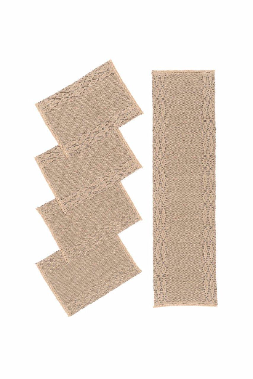 Route Handwoven Hemp Placemat & Table Runner Set - 9IHRDOK001036 - Arconiz