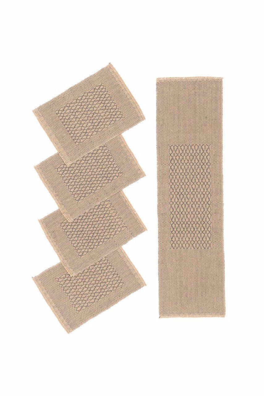 Frames Handwoven Hemp Placemat & Table Runner Set - 9IHRDOK001039 - Arconiz