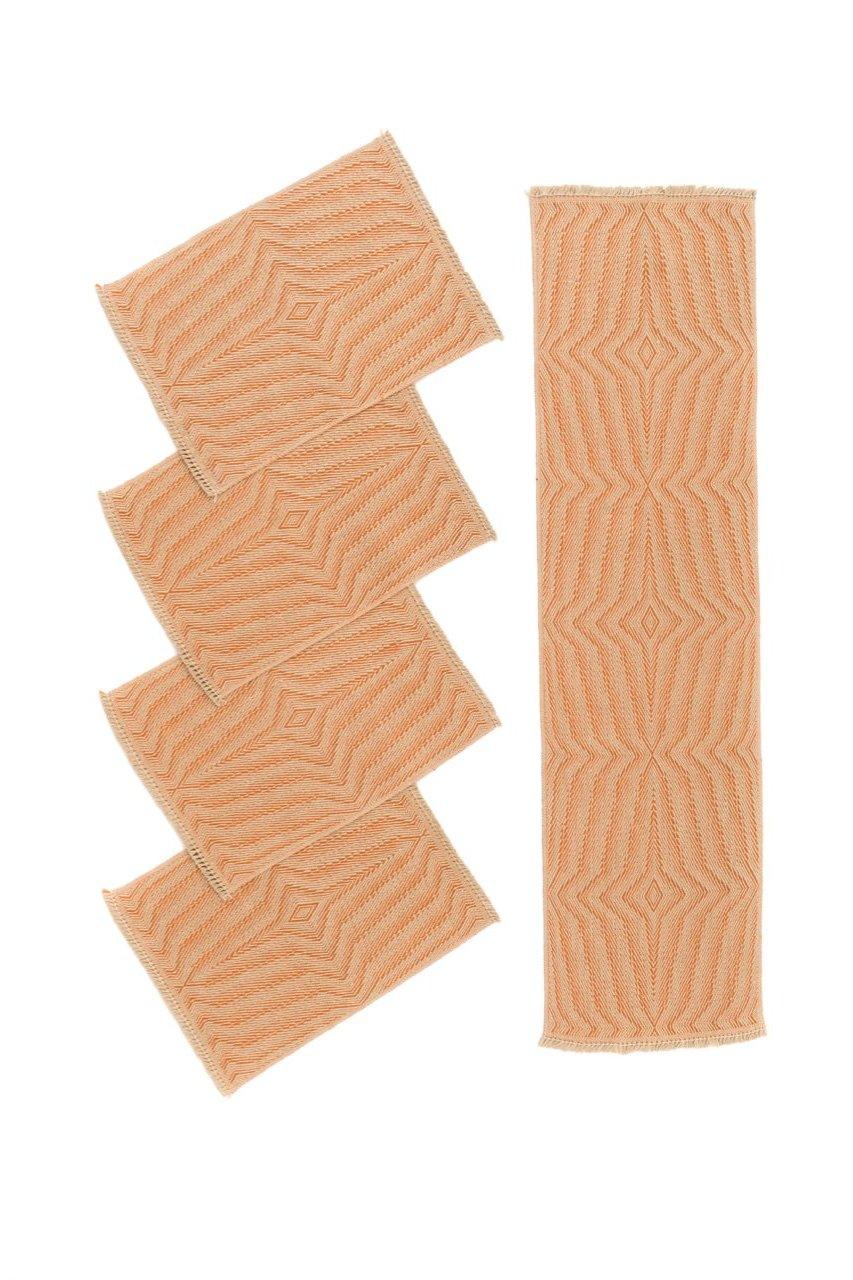 Waves Handwoven Hemp Placemat & Table Runner Set - 9IHRDOK001048 - Arconiz