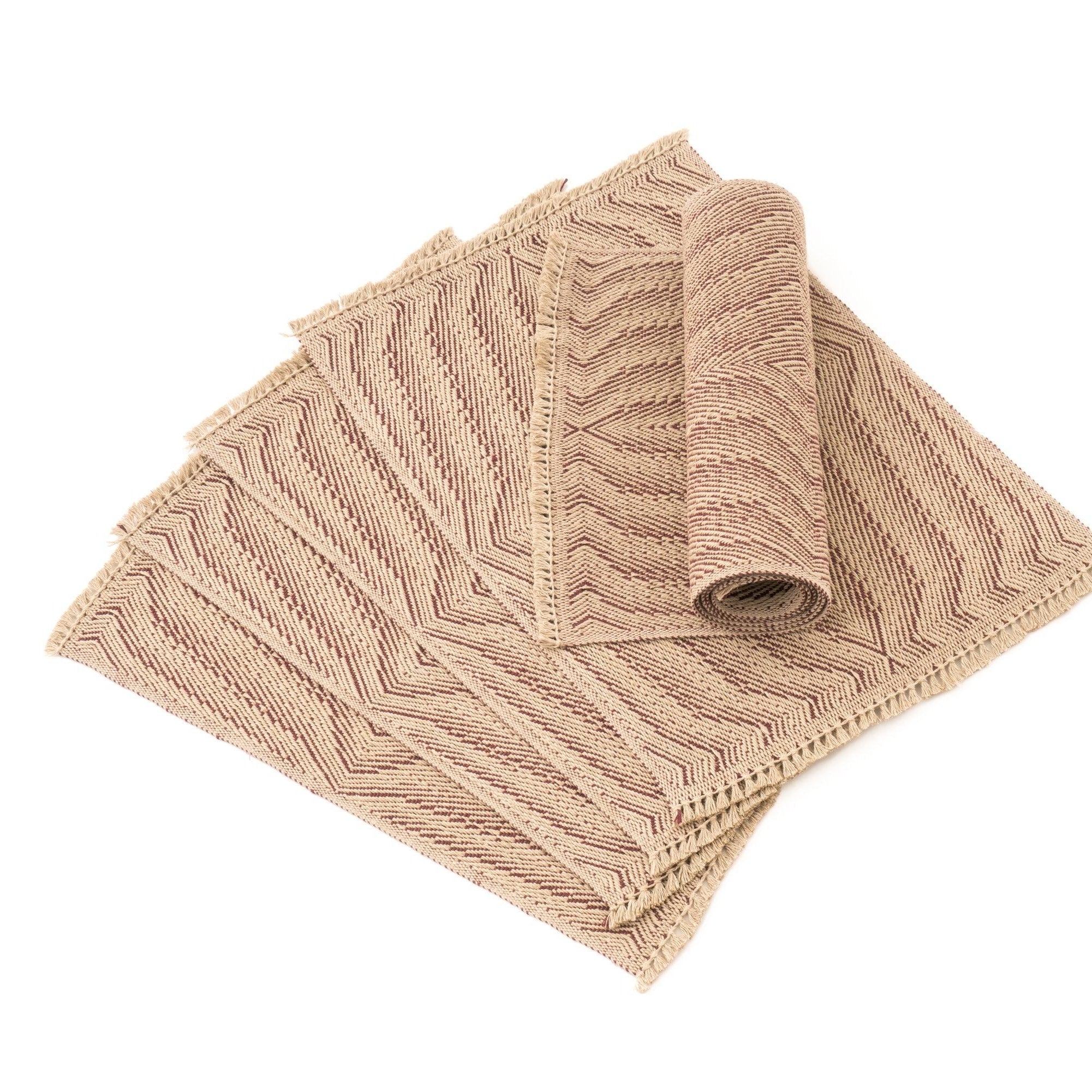 Waves B Handwoven Hemp Placemat & Table Runner Set - 9IHRDOK001050 - Arconiz
