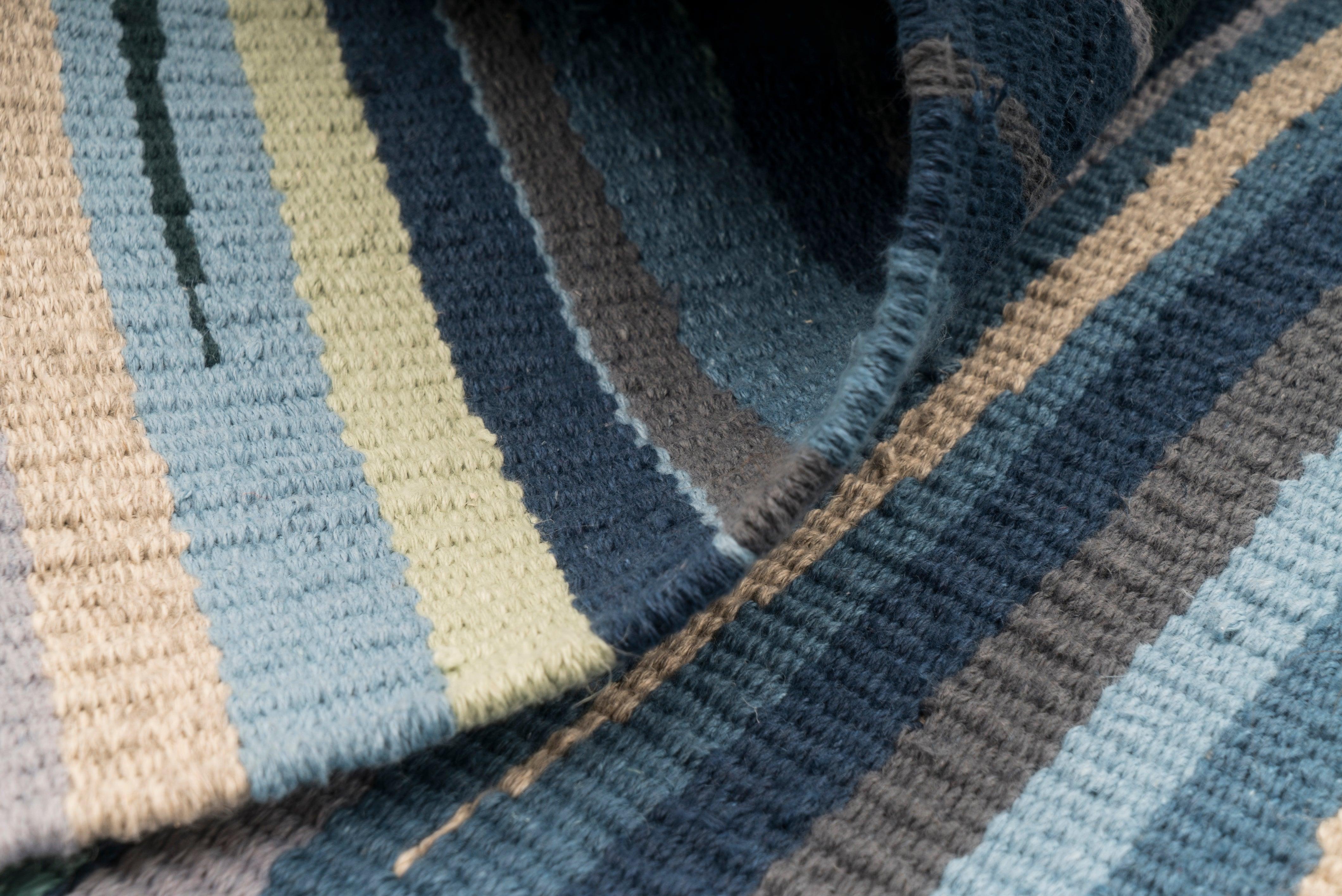 Illusions of Color Handwoven Hemp Designer Rug - 9IHRDOK004009 - Arconiz