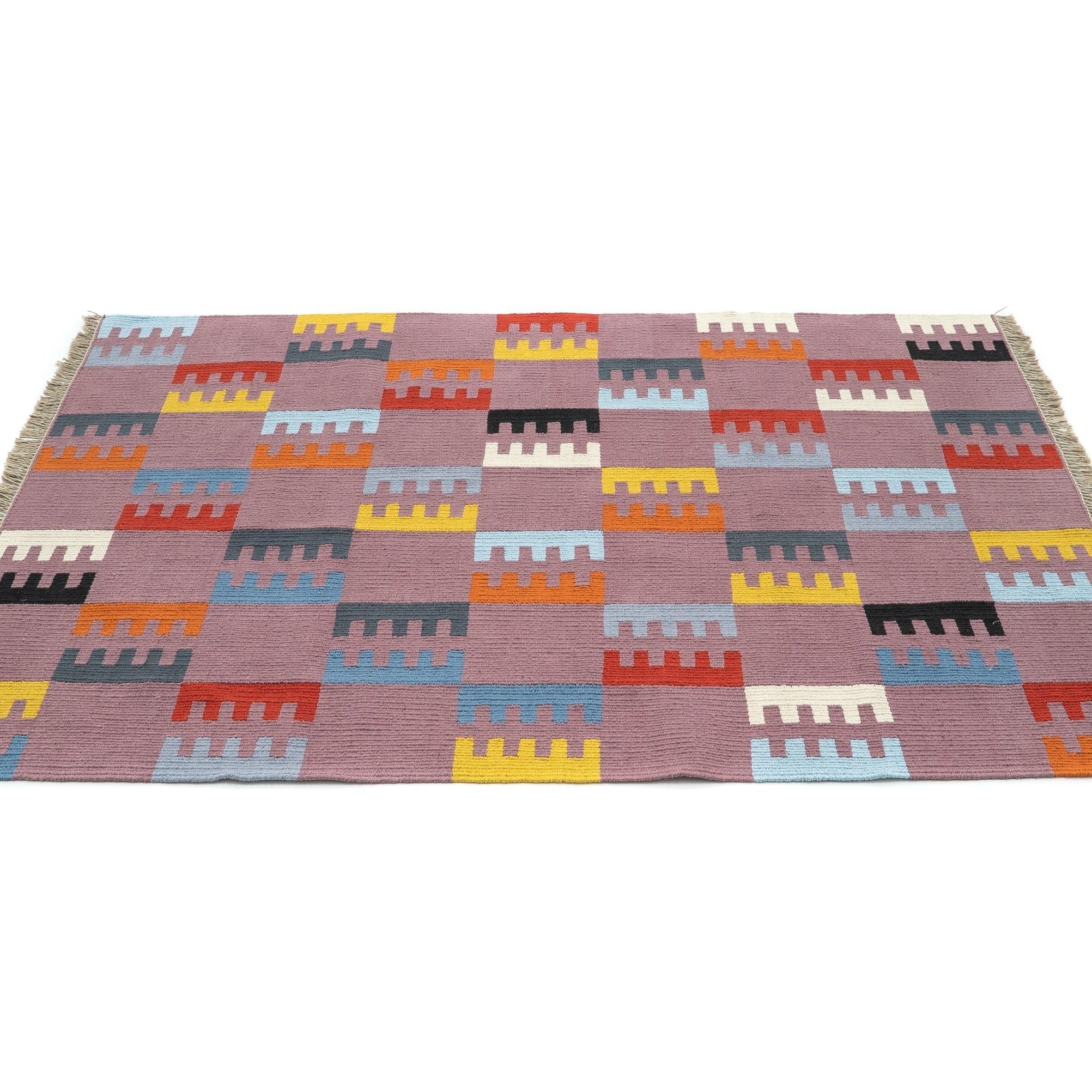 Multicore Handwoven Hemp Designer Rug - 9IHRDOK004054 - Arconiz