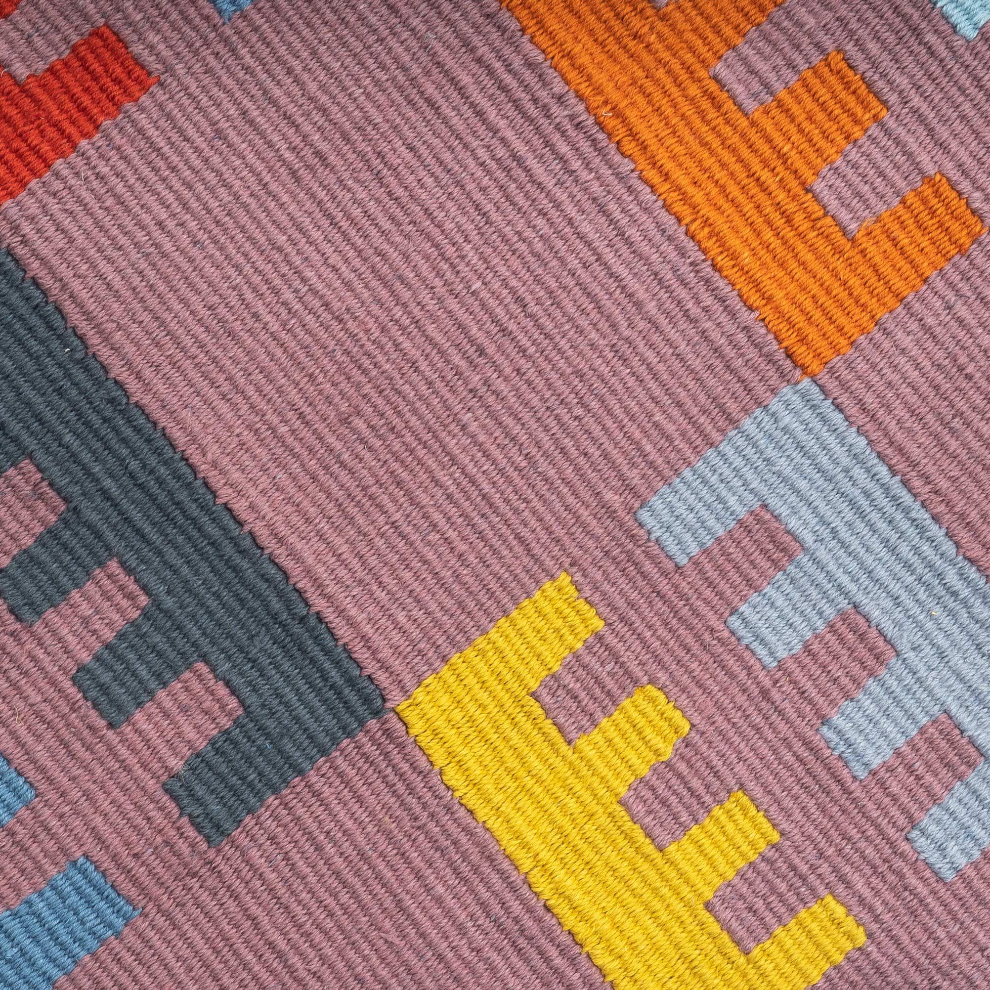 Multicore Handwoven Hemp Designer Rug - 9IHRDOK004054 - Arconiz