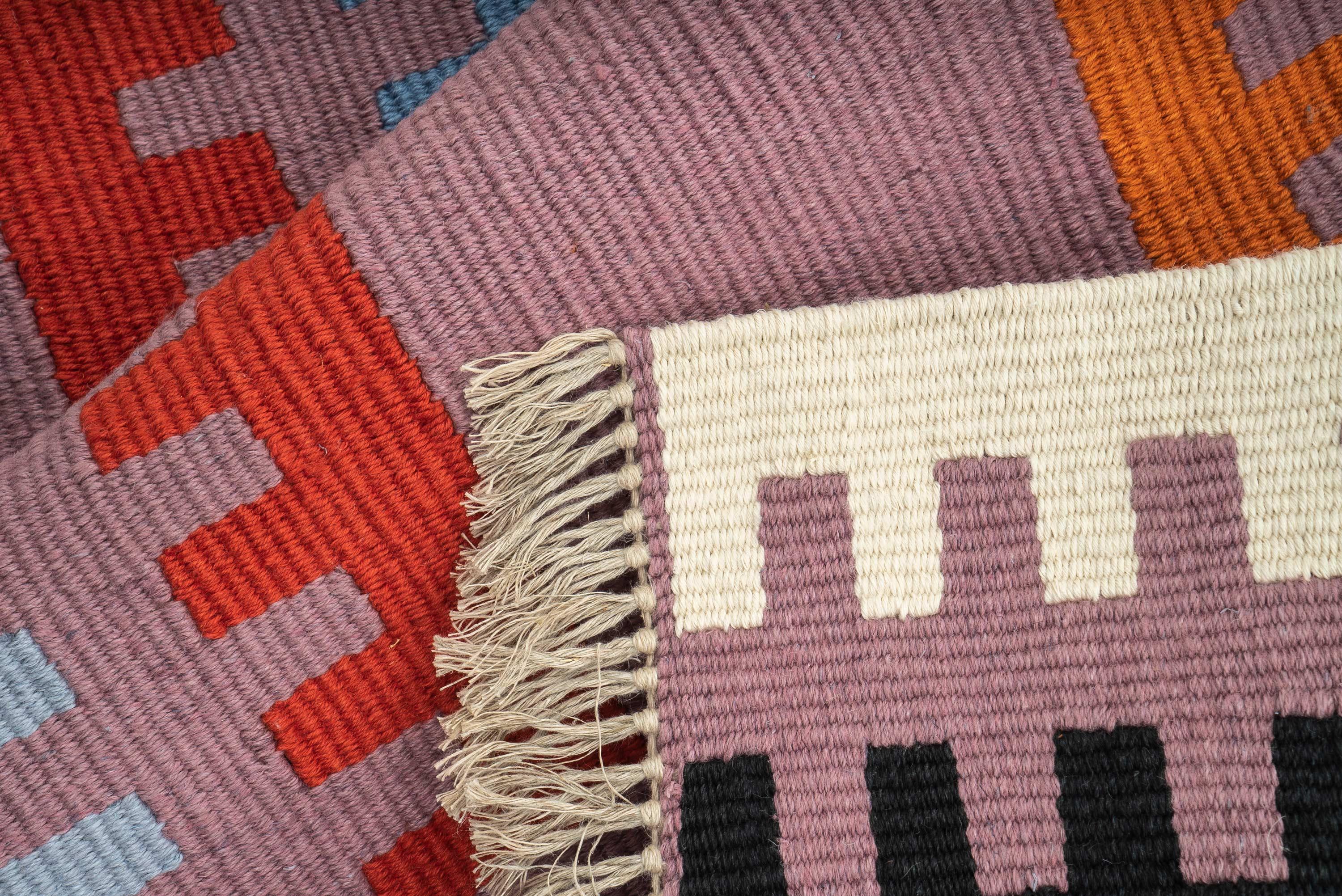 Multicore Handwoven Hemp Designer Rug - 9IHRDOK004054 - Arconiz