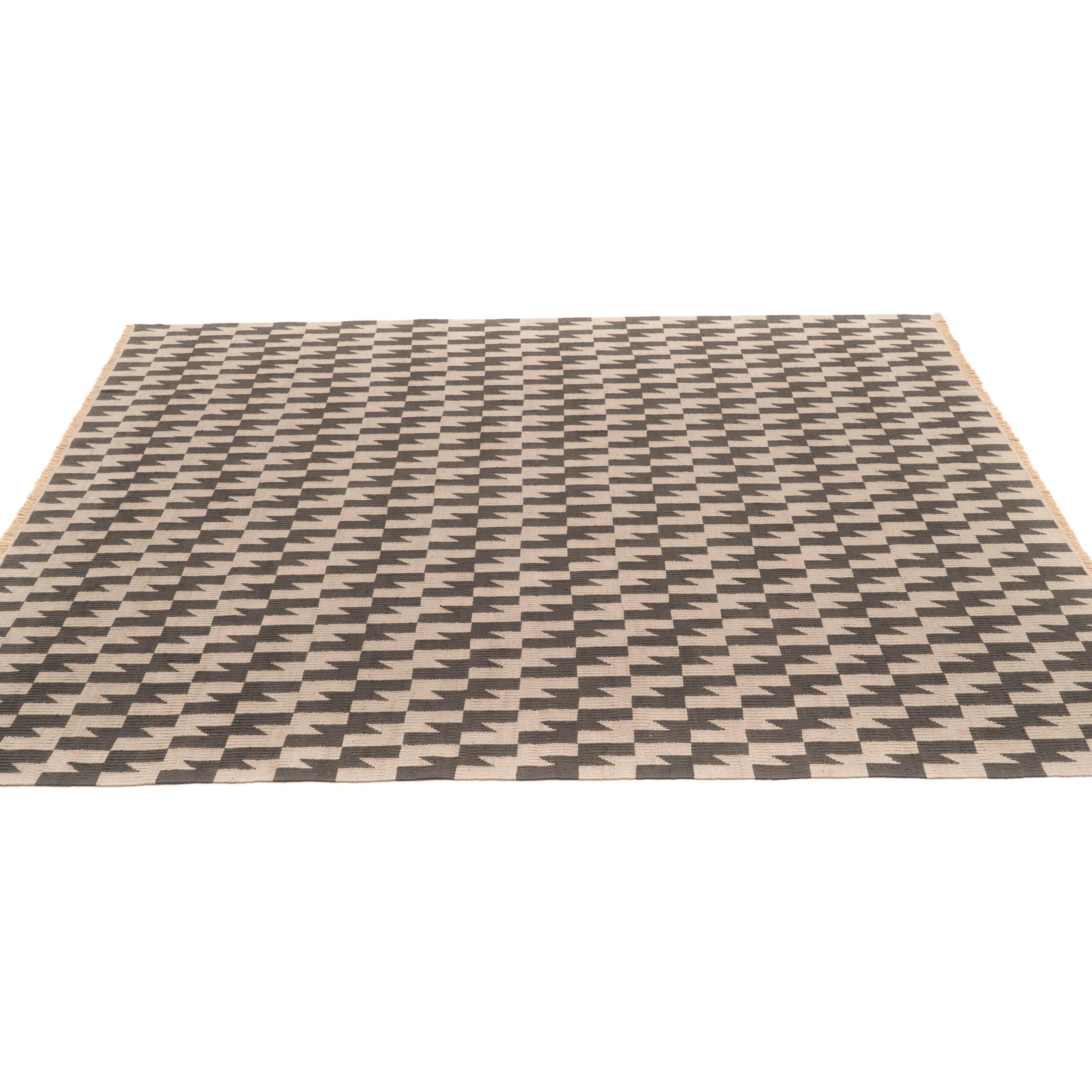 Thunder and Lightening Handwoven Hemp Designer Rug I - 9IHRDOK005001 - Arconiz