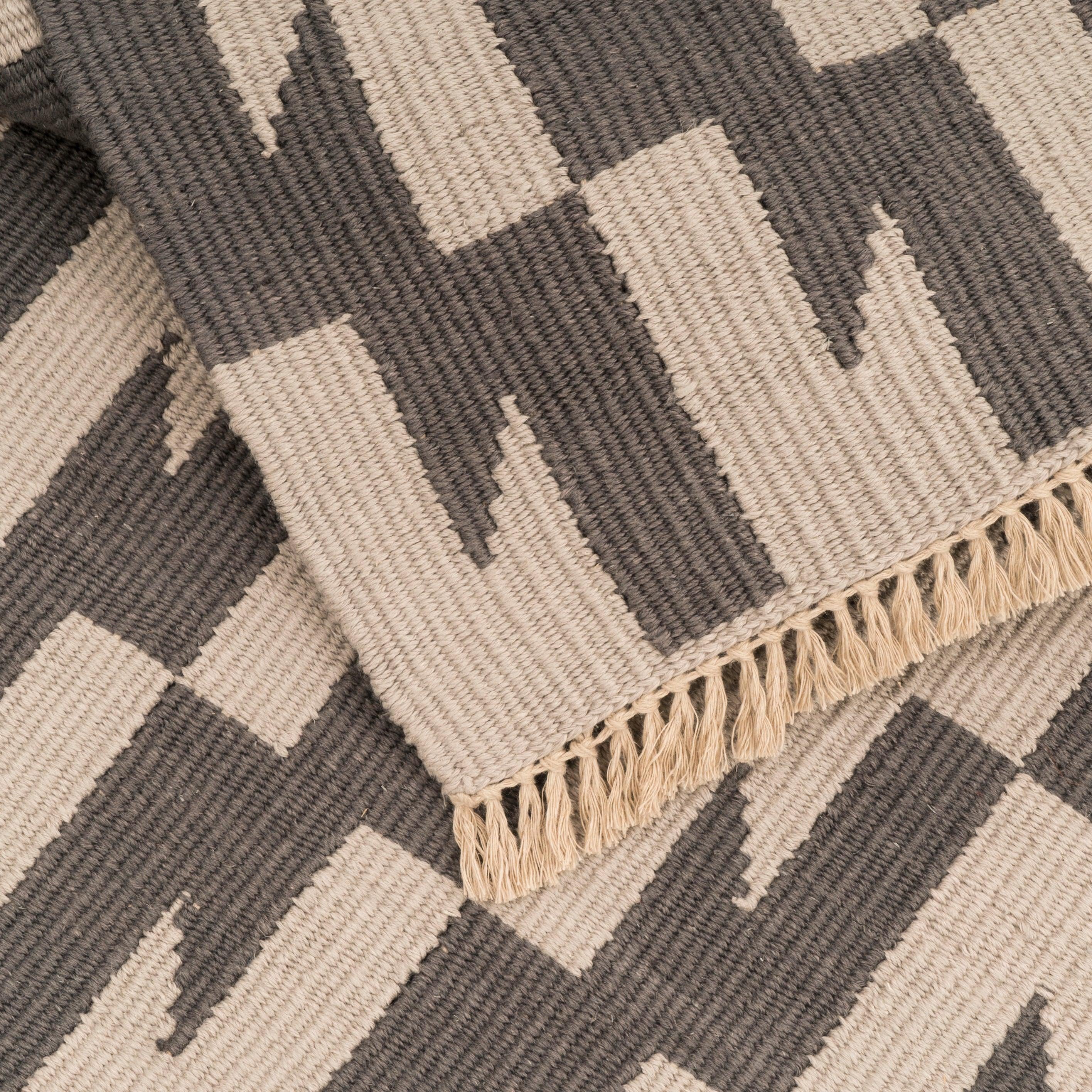 Thunder and Lightening Handwoven Hemp Designer Rug I - 9IHRDOK005001 - Arconiz