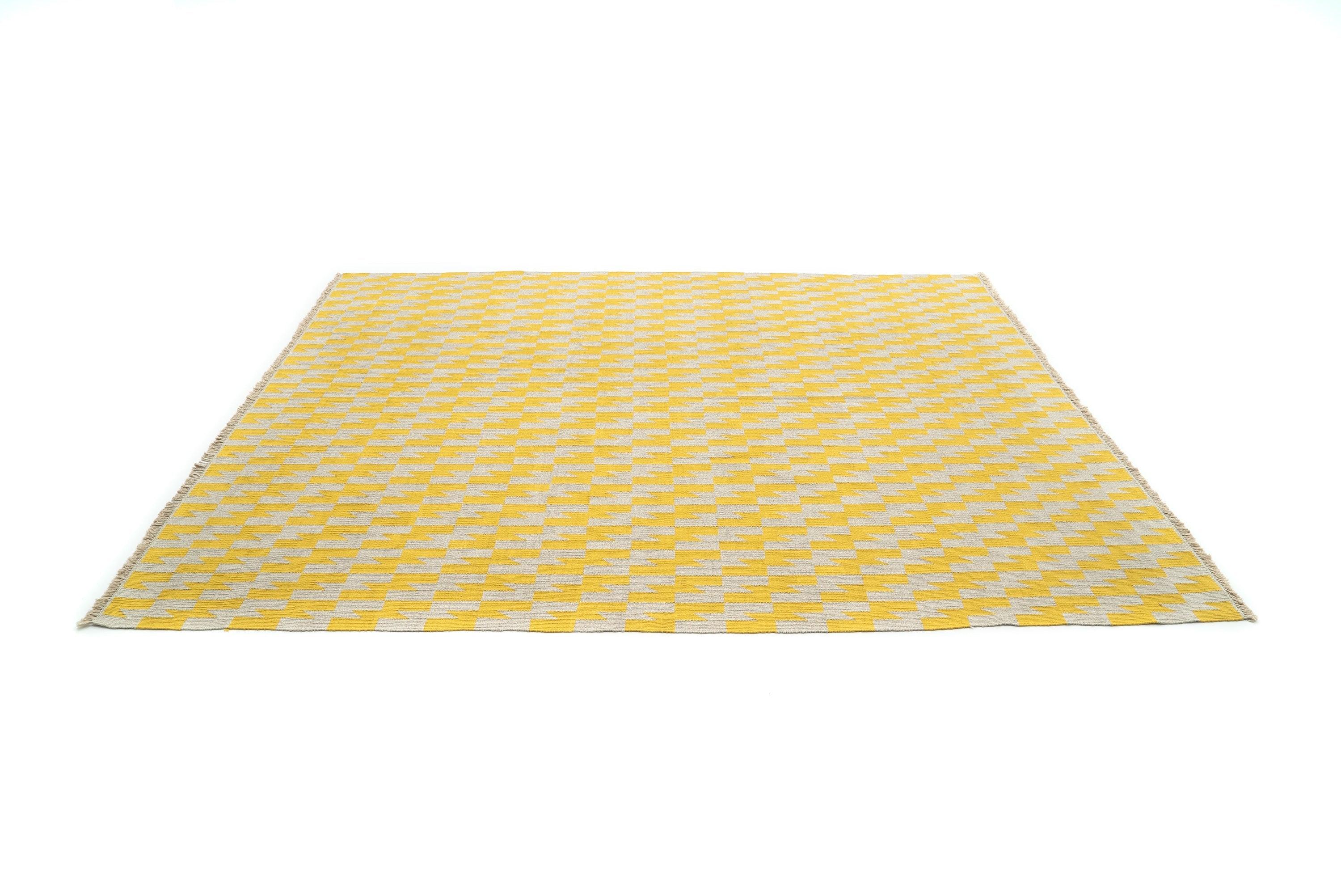 Thunder and Lightening Handwoven Hemp Designer Rug III - 9IHRDOK005009 - Arconiz