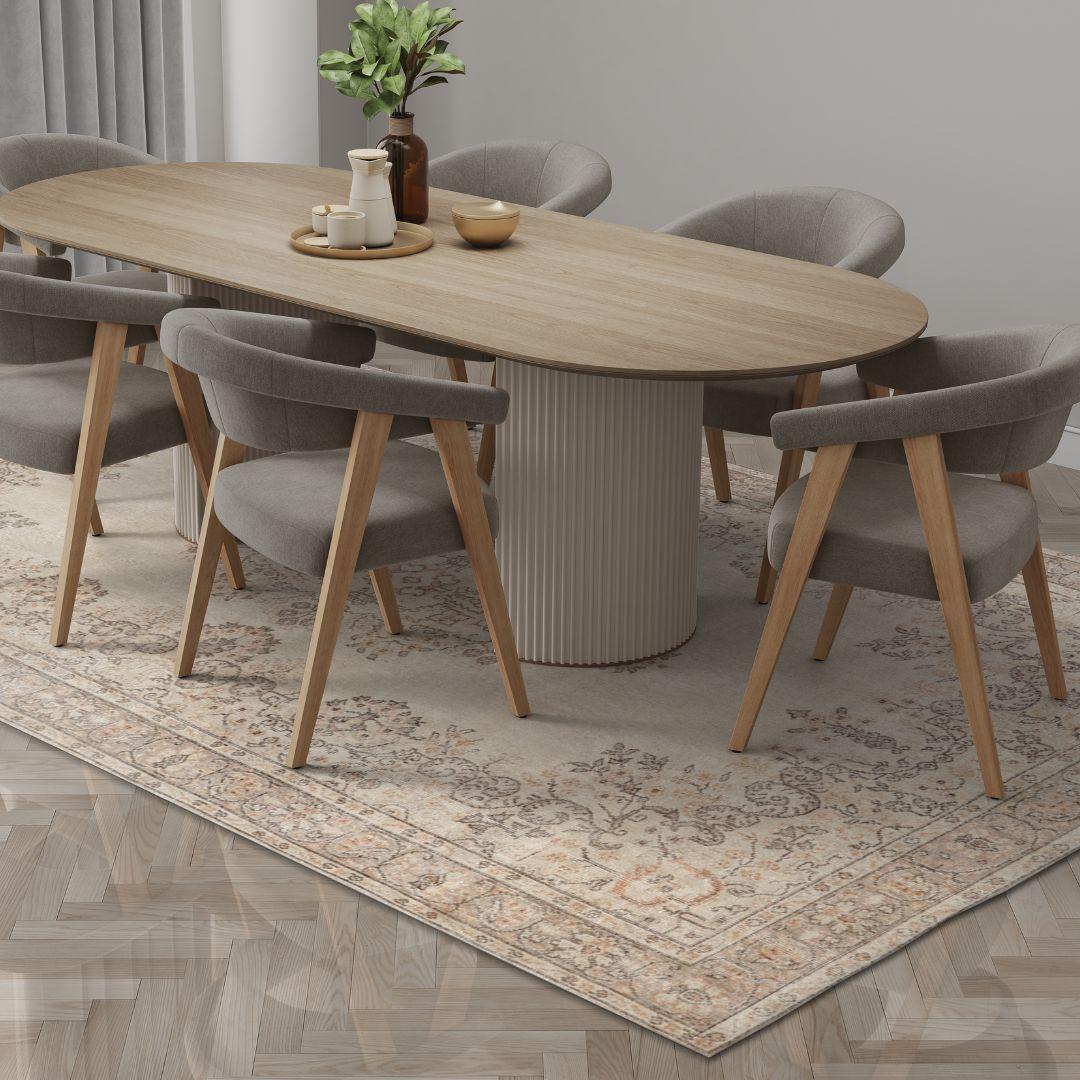 Vintage Cream Turkish Medallion Rug - TUR-CRM-OTT-69-004 - Arconiz