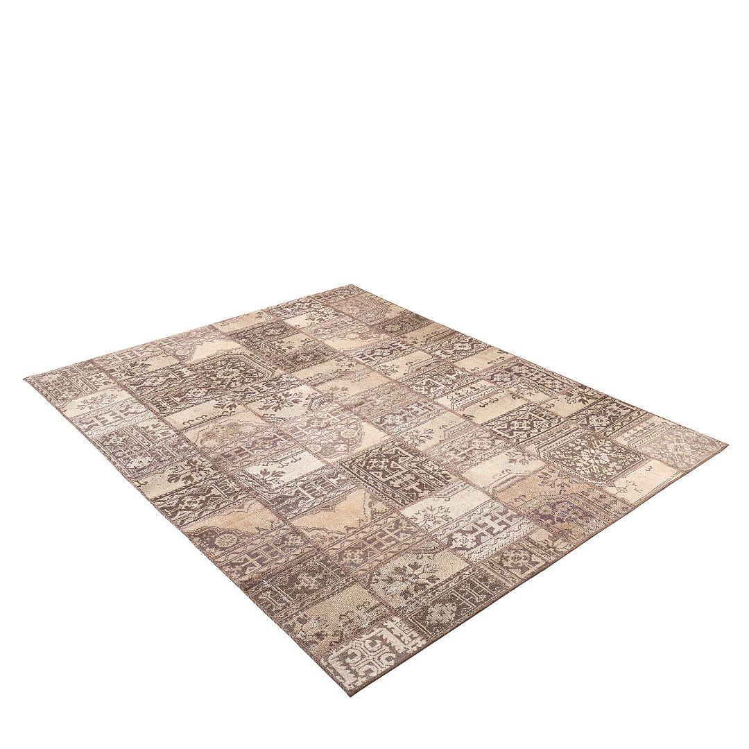 Vintage Soft Cream Blocks Turkish Rug - TUR-CRM-PAT-810-004 - Arconiz