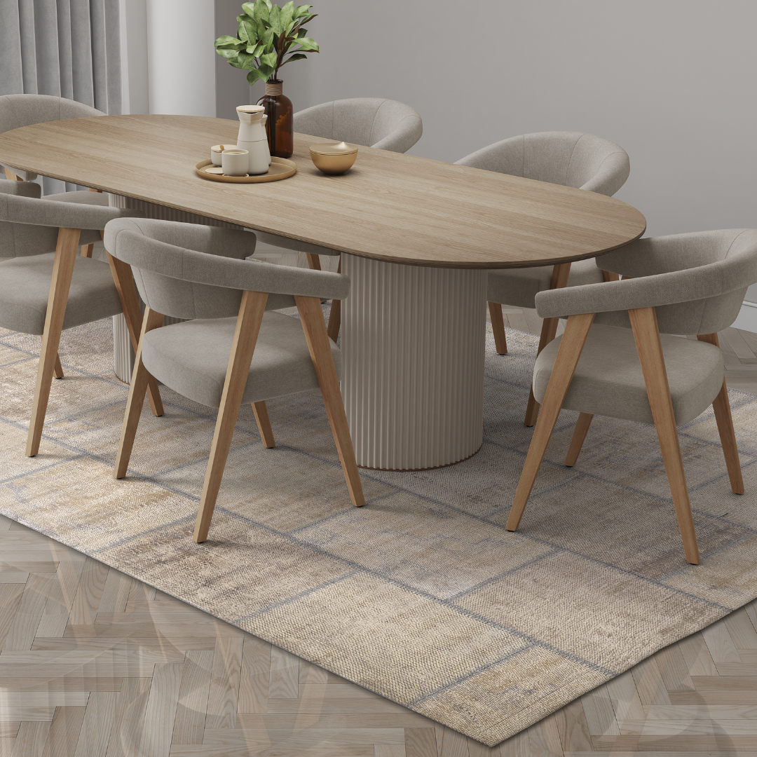 Vintage Beige Patchwork Turkish Rug - TUR-BEI-PAT-810-001 - Arconiz