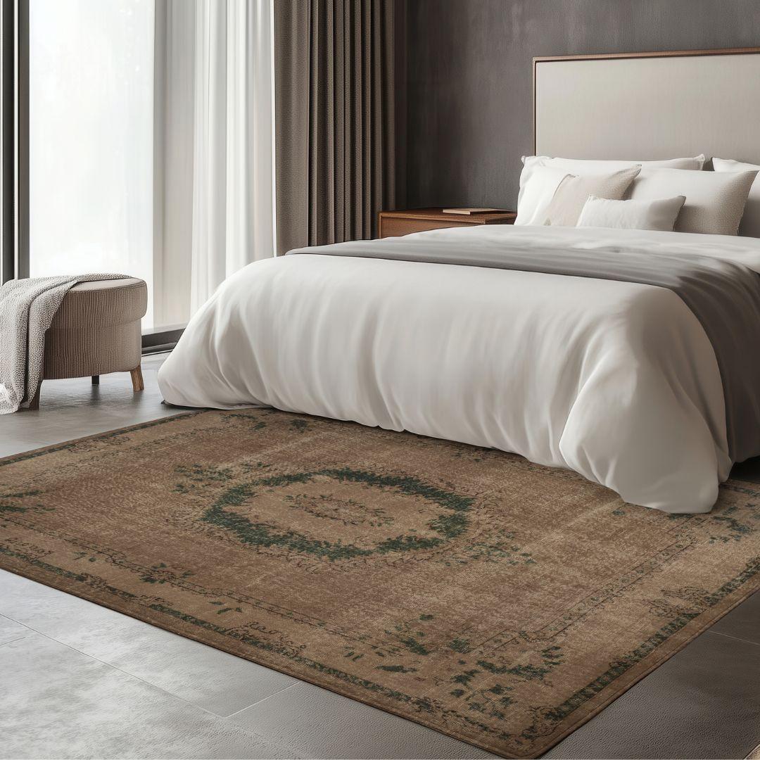 Vintage Brown Turkish Medallion Rug - TUR-BRN-TEA-68-007 - Arconiz