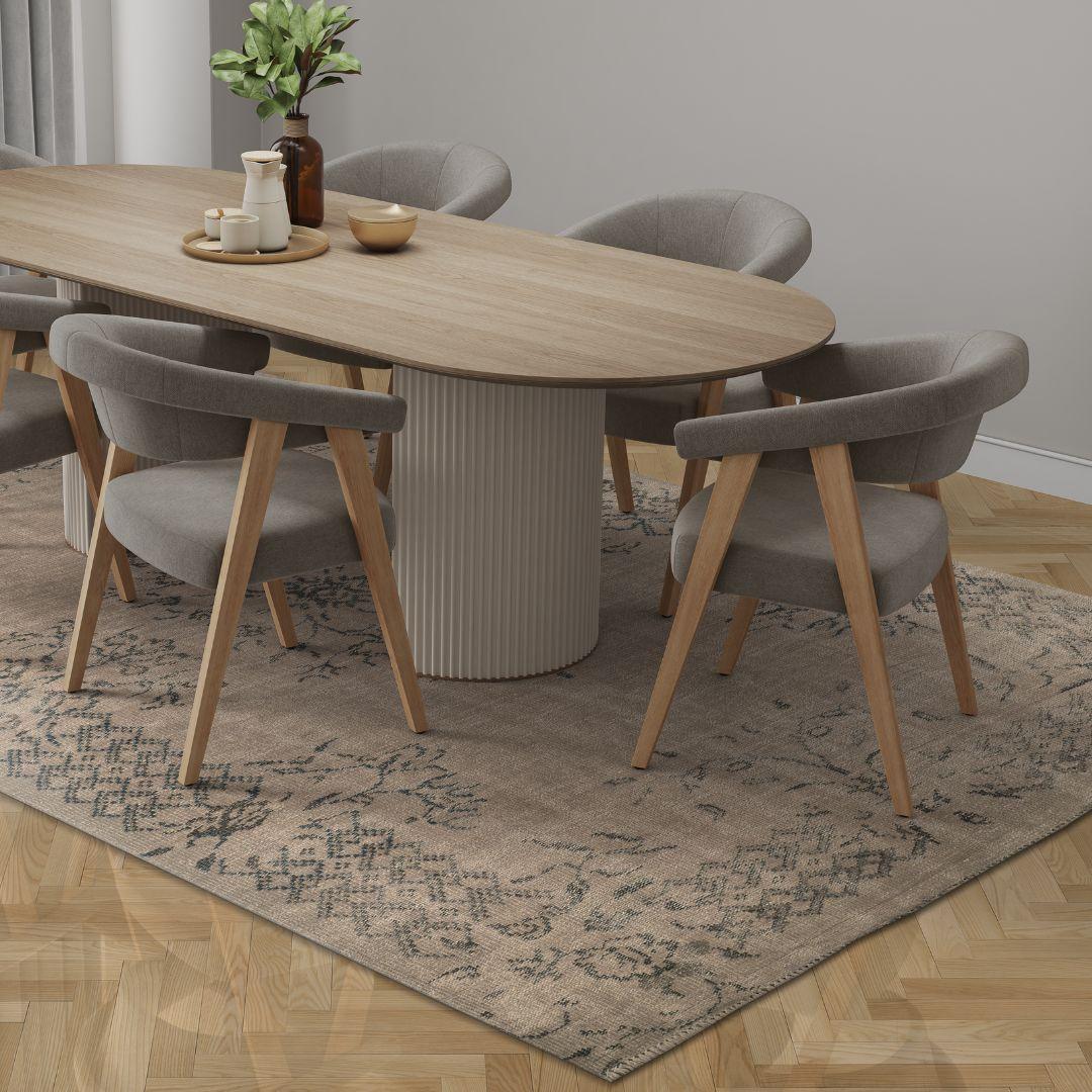 Vintage Beige Turkish Medallion Rug - TUR-BEI-HER-59-002 - Arconiz