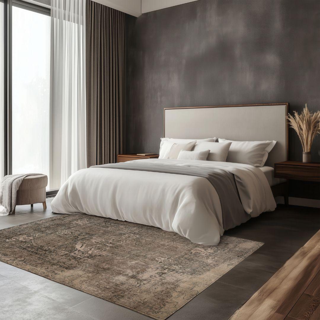 Vintage Gray Turkish Medallion Rug - TUR-GRY-TWL-68-006 - Arconiz