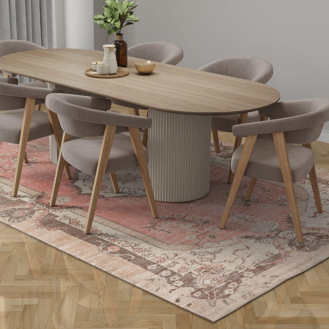 Vintage Beige Turkish Medallion Rug - TUR-PNK-SAL-610-013 - Arconiz