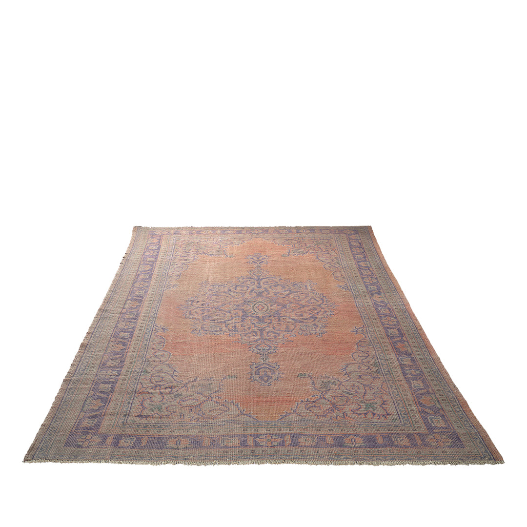 Vintage Beige Turkish Medallion Rug - TUR-PNK-AZU-79-011 - Arconiz