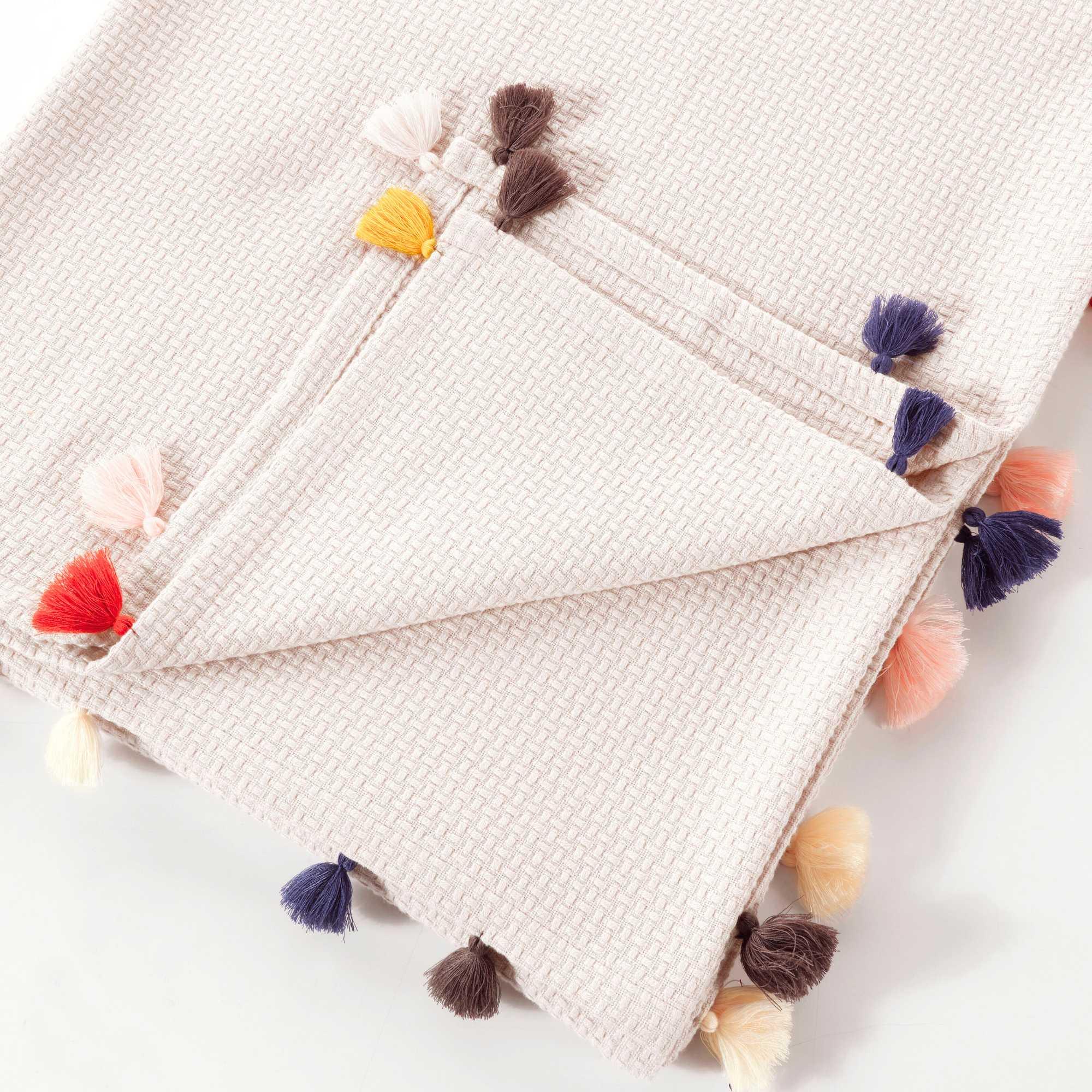 Premium Turkish Cotton Queen Blanket - Soft Pique Weave Light Beige - BBL-PIKE-BEI-80.96-1.1.1 - Arconiz