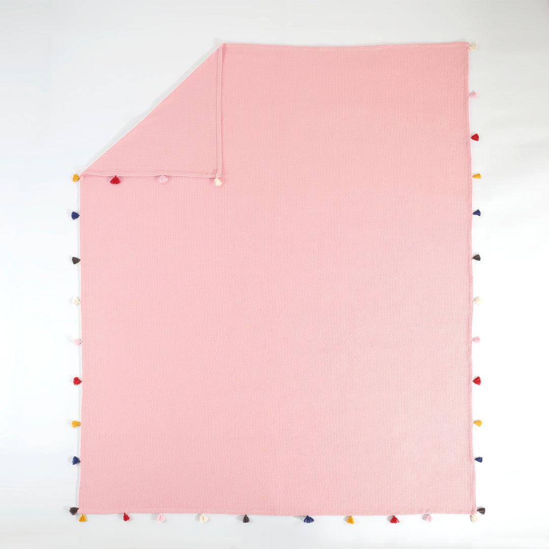 Premium Turkish Cotton Queen Blanket - Soft Pique Weave Pink - BBL-PIKE-PIN-80.96-1.2.1 - Arconiz