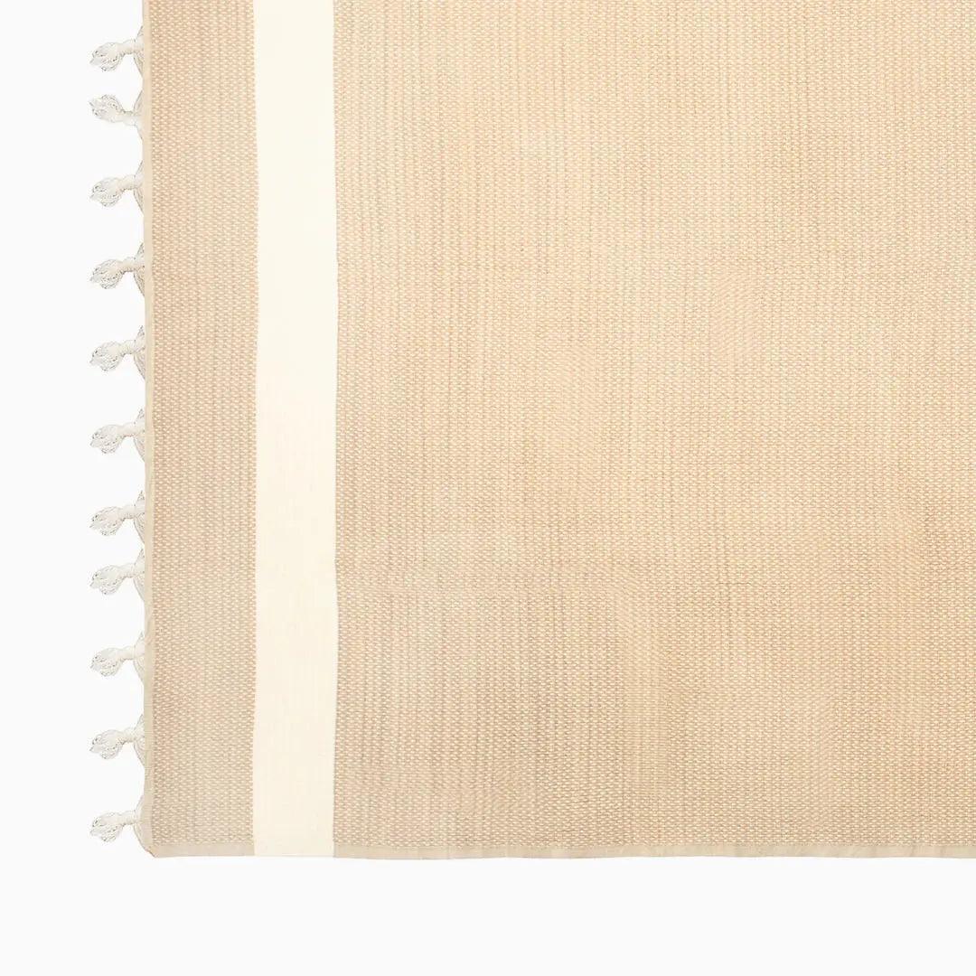 Luxurious Cotton Throw - Soft Boho Stripe Beige - Bsk-Thr-1317-1U - Beige - Arconiz