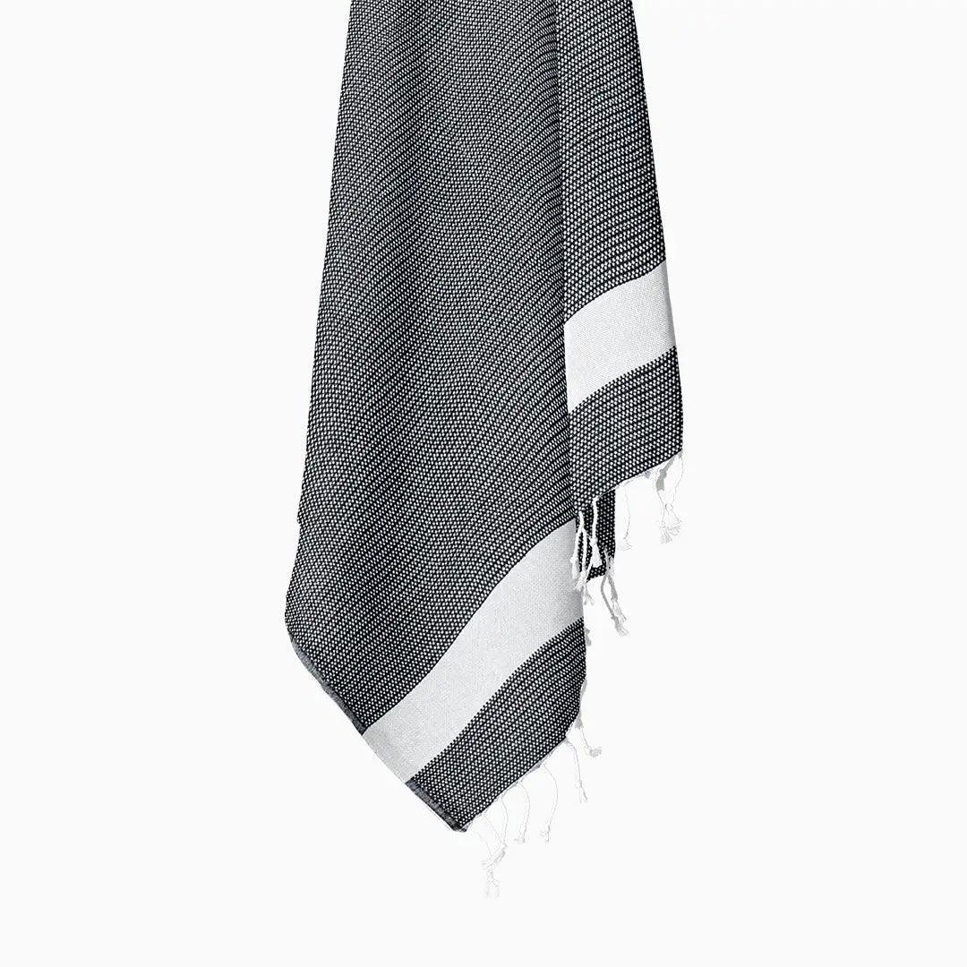 Luxurious Cotton Throw - Soft Boho Stripe Black - Bsk-Thr-1317-1U - Black - Arconiz