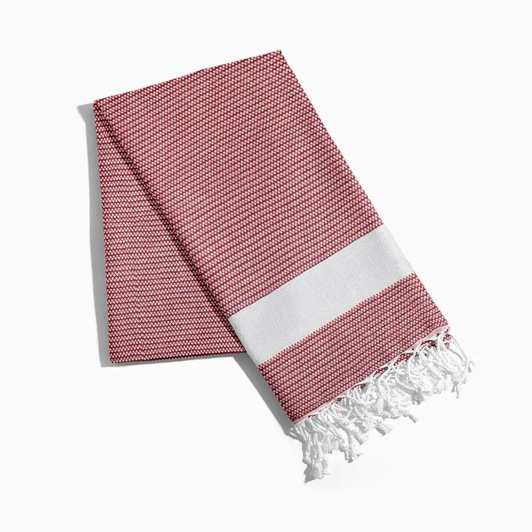Luxurious Cotton Throw - Soft Boho Stripe Burgundy - Bsk-Thr-1317-1U - Burg - Arconiz