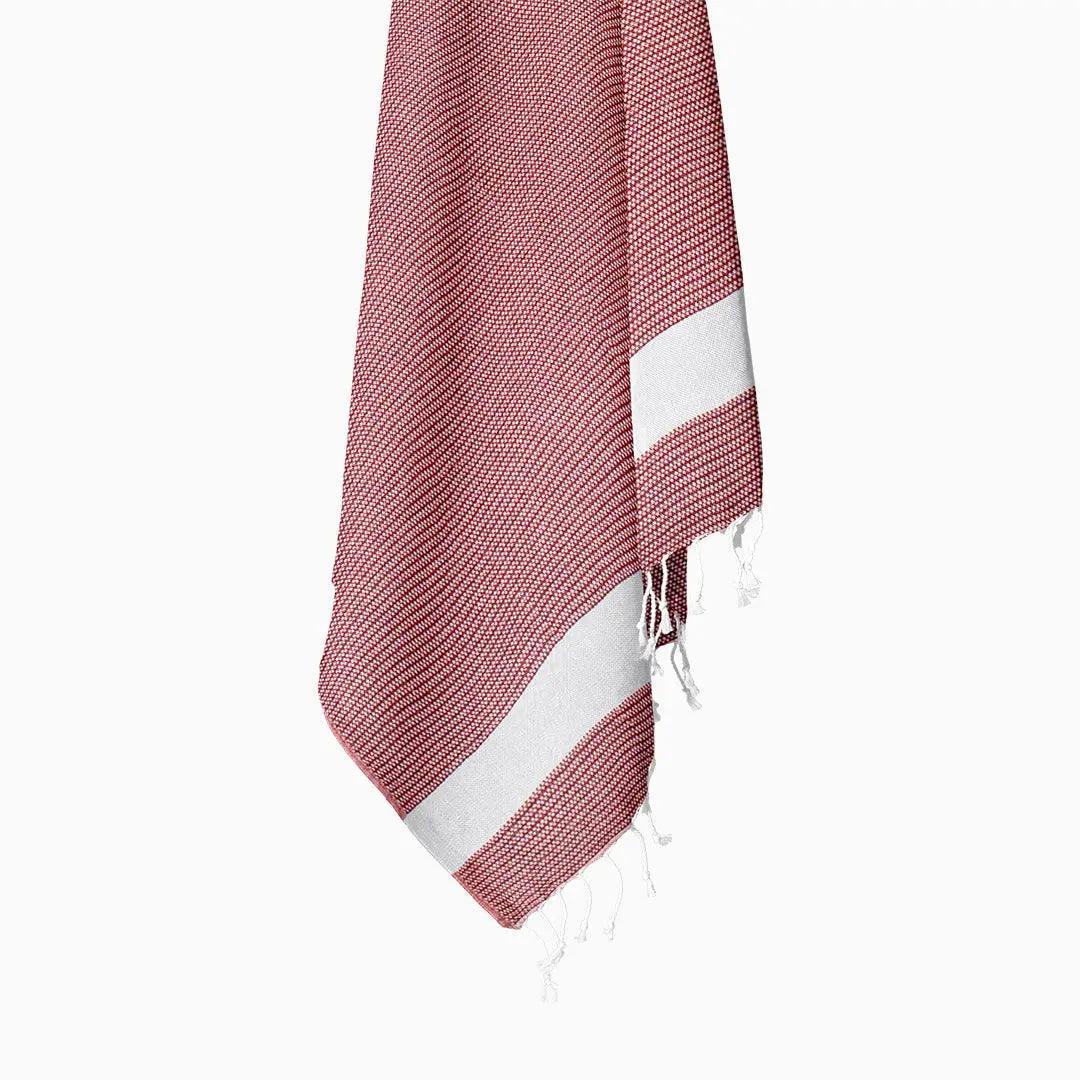 Luxurious Cotton Throw - Soft Boho Stripe Burgundy - Bsk-Thr-1317-1U - Burg - Arconiz