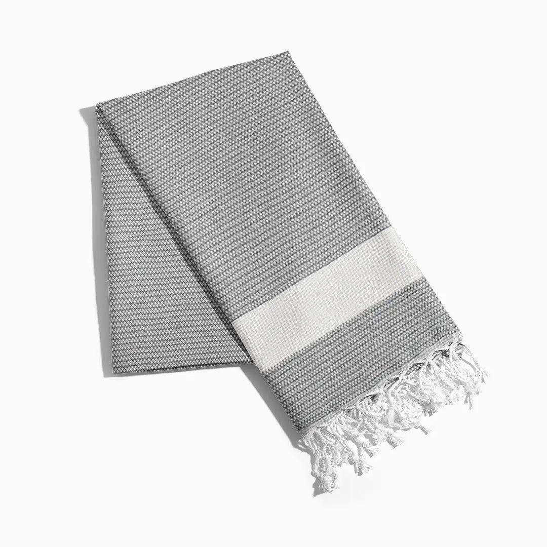 Luxurious Cotton Throw - Soft Boho Stripe Light Grey - Bsk-Thr-1317-1U - Light Grey - Arconiz
