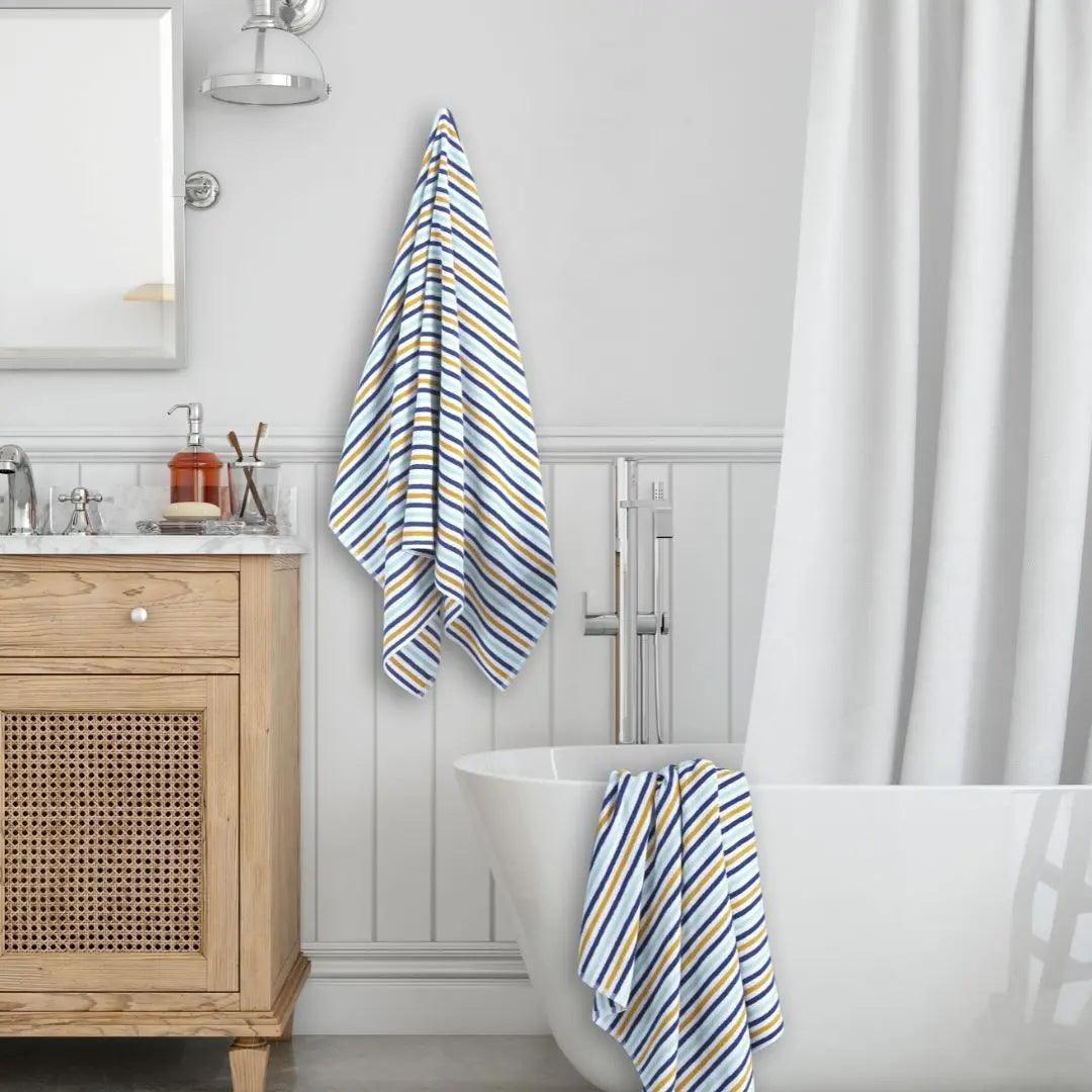 Cabana Beach Turkish Cotton Towel Terry Striped Single Aqua - CIZ-AQUA-39.59-1.2.1 - Arconiz