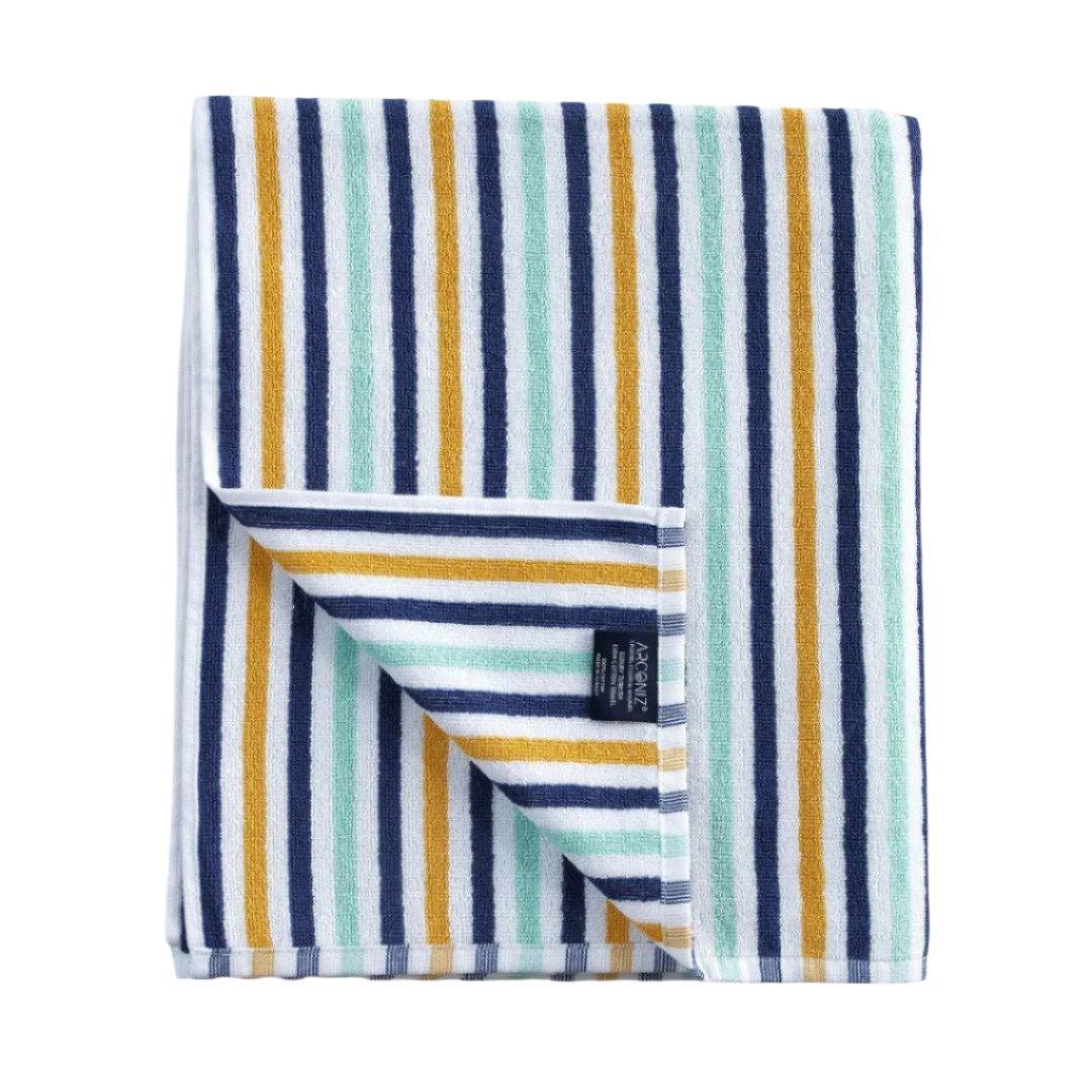 Cabana Beach Turkish Cotton Towel Terry Striped Single Aqua - CIZ-AQUA-39.59-1.2.1 - Arconiz