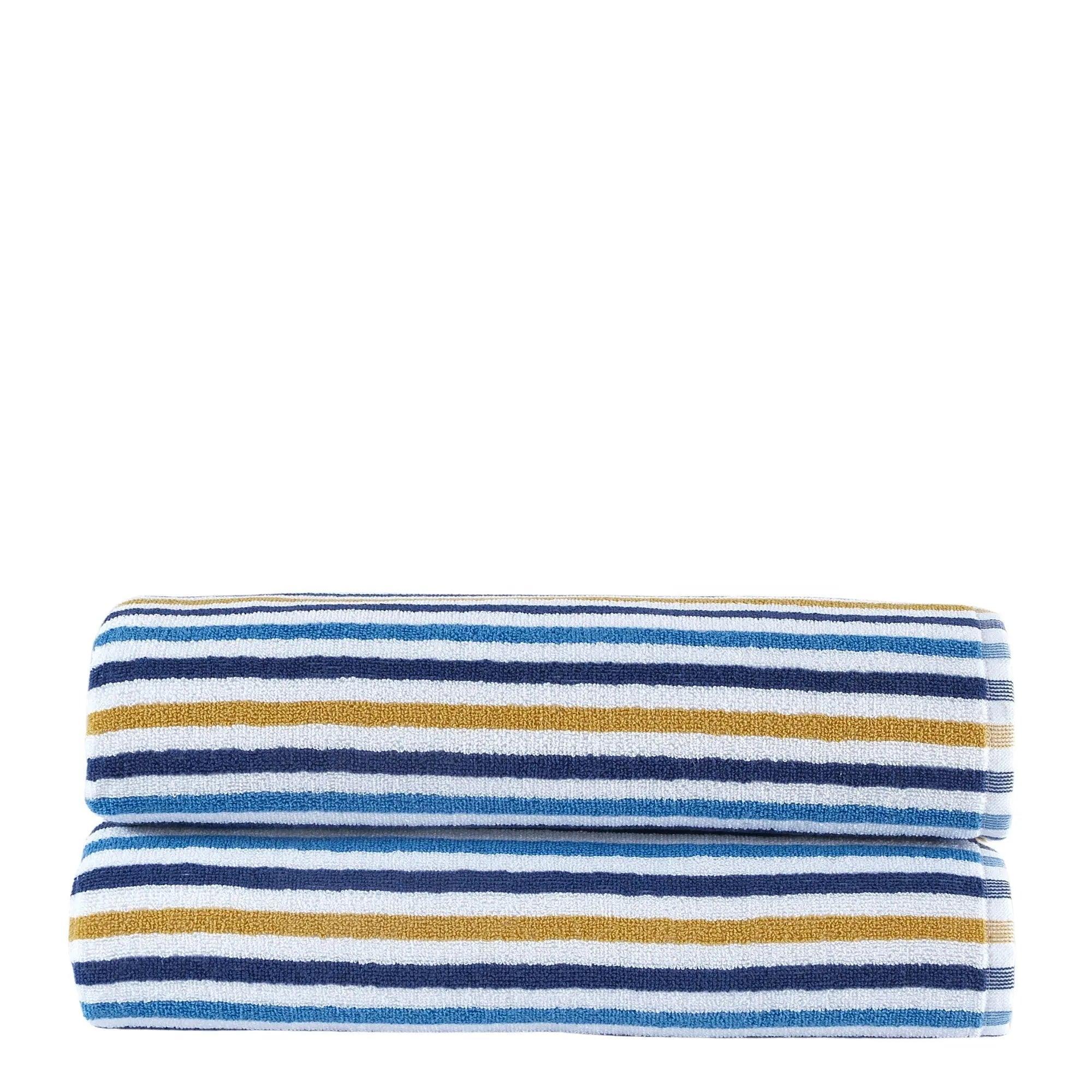 Cabana Striped Beach Towels Blue - Set of 2 - CIZ-BLUE-39.59-1.2.2 - Arconiz