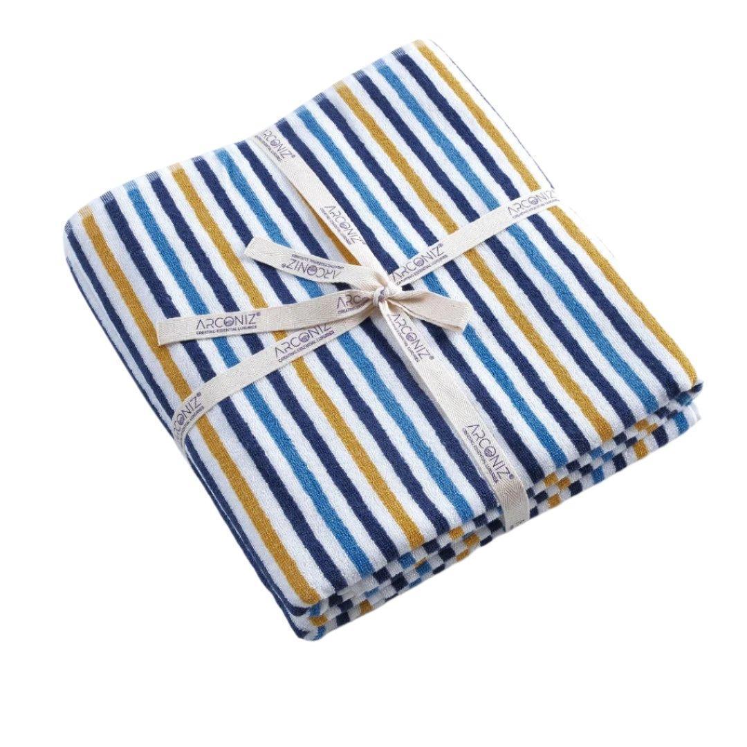 Cabana Beach Turkish Cotton Towel Terry Striped Single Blue - CIZ-BLUE-39.59-1.2.1 - Arconiz