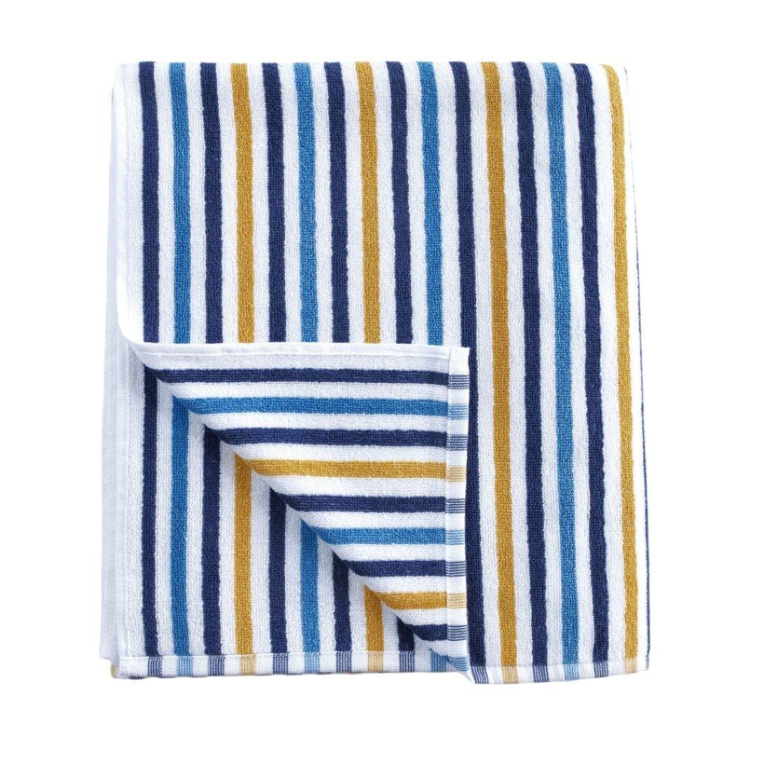 Cabana Beach Turkish Cotton Towel Terry Striped Single Blue - CIZ-BLUE-39.59-1.2.1 - Arconiz