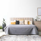 Modern Abstract Area Rug White Gray Gold, High Pile Height - DIA-10271-BRO-5X7-5.1 - Arconiz
