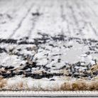 Modern Abstract Area Rug White Gray Gold, High Pile Height - DIA-10271-BRO-5X7-5.1 - Arconiz